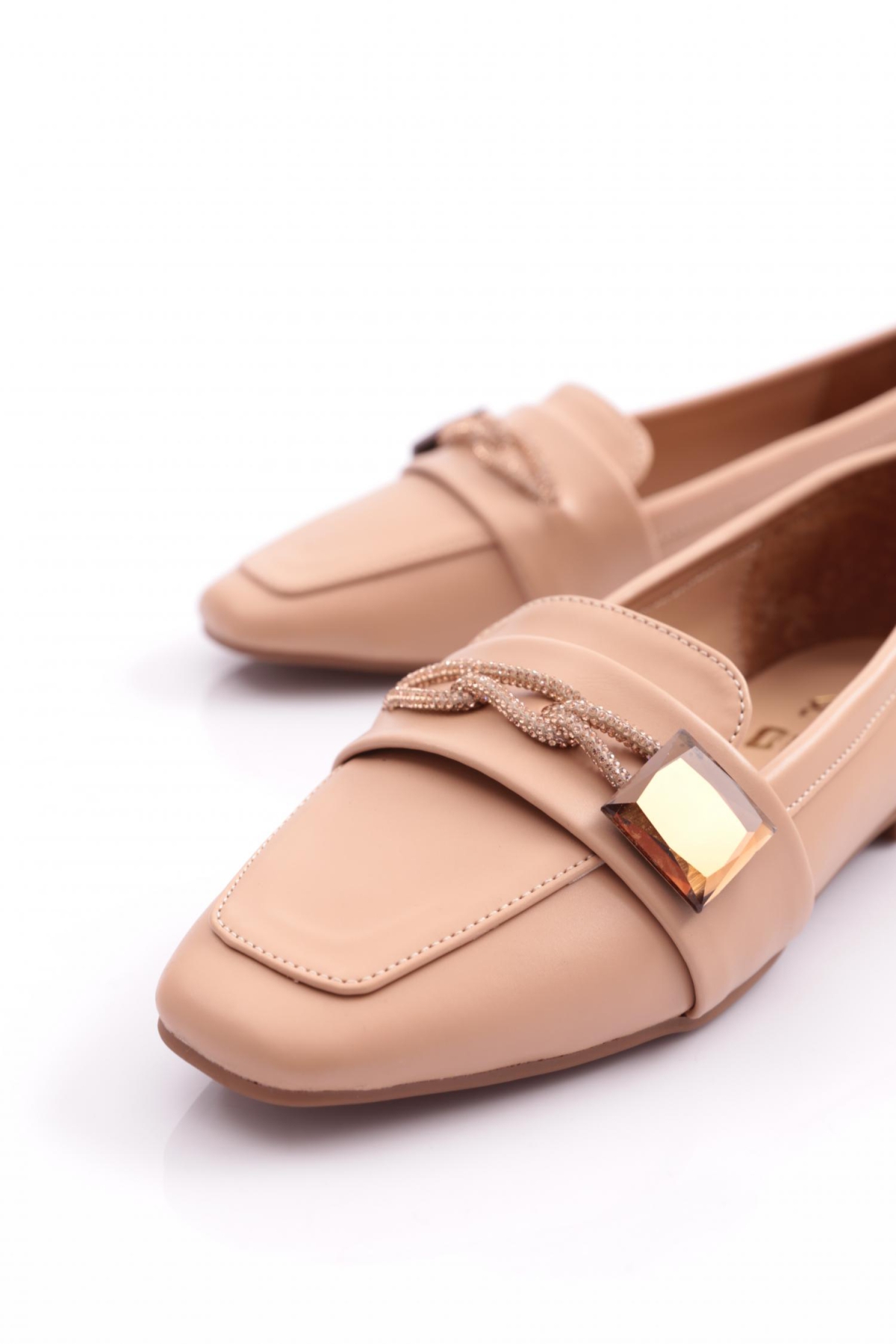 5002 Kadin Silver Taş Aksesuarli Babet - Görsel 5