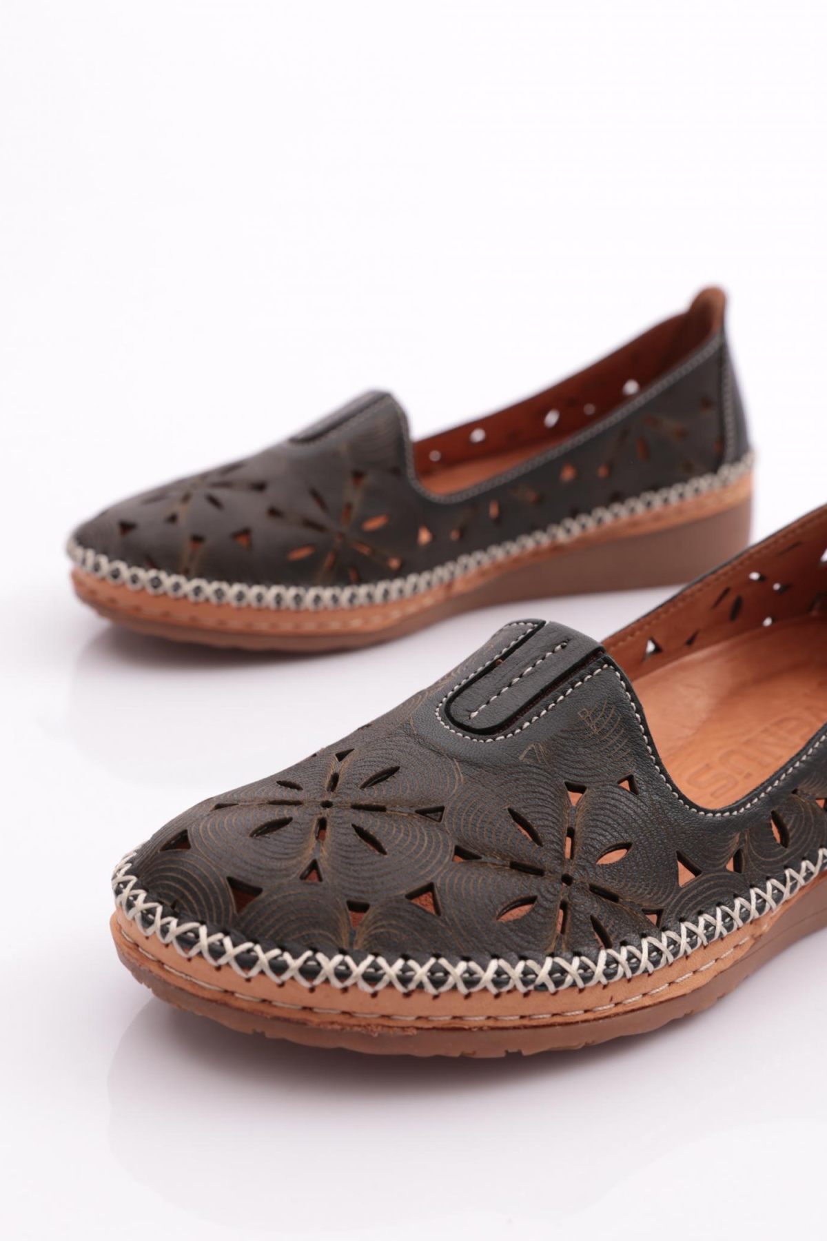 24197152Y Kadın Deri Babet - Görsel 5