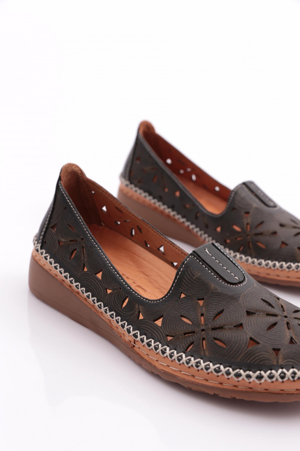 24197152Y Kadın Deri Babet - Görsel 6