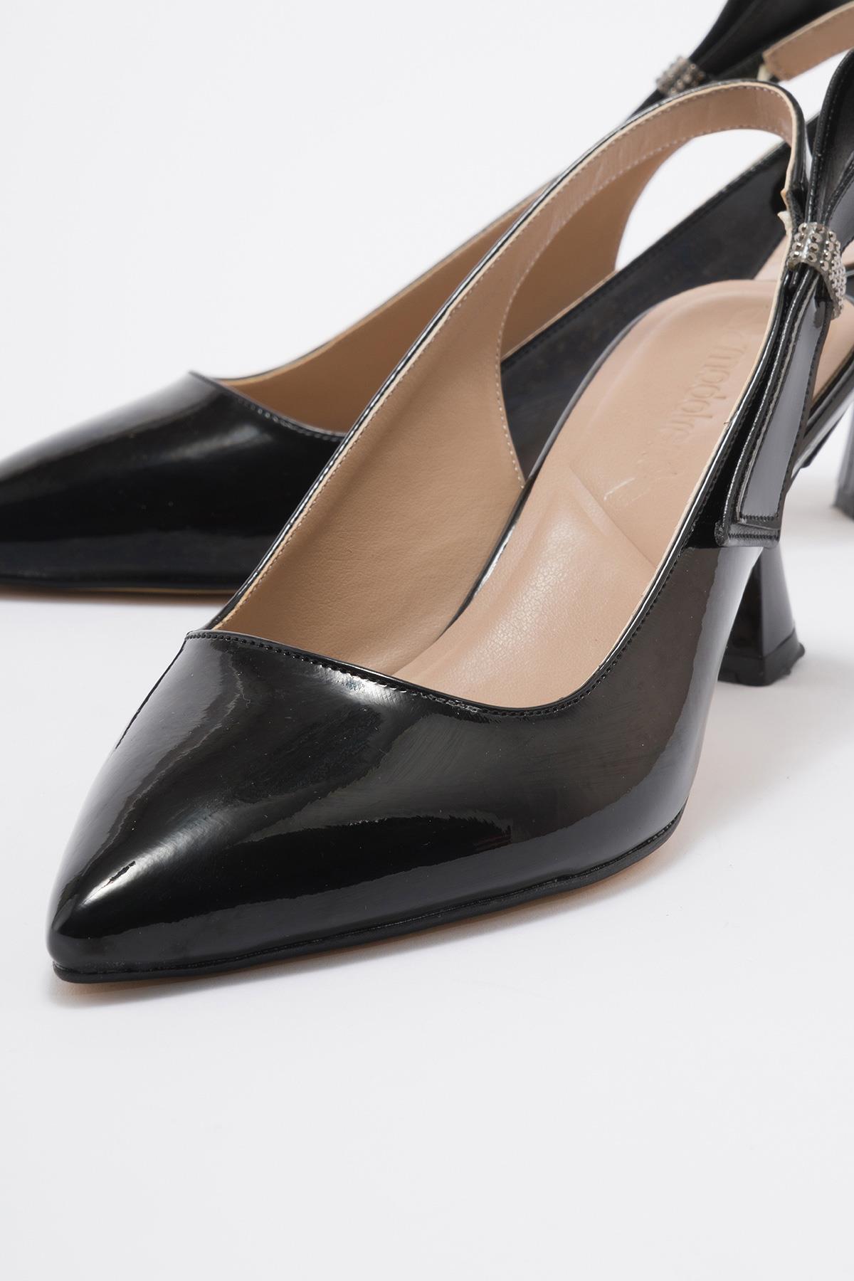 Kadın Stiletto Ayakkab SİYAH RUGAN - Görsel 4