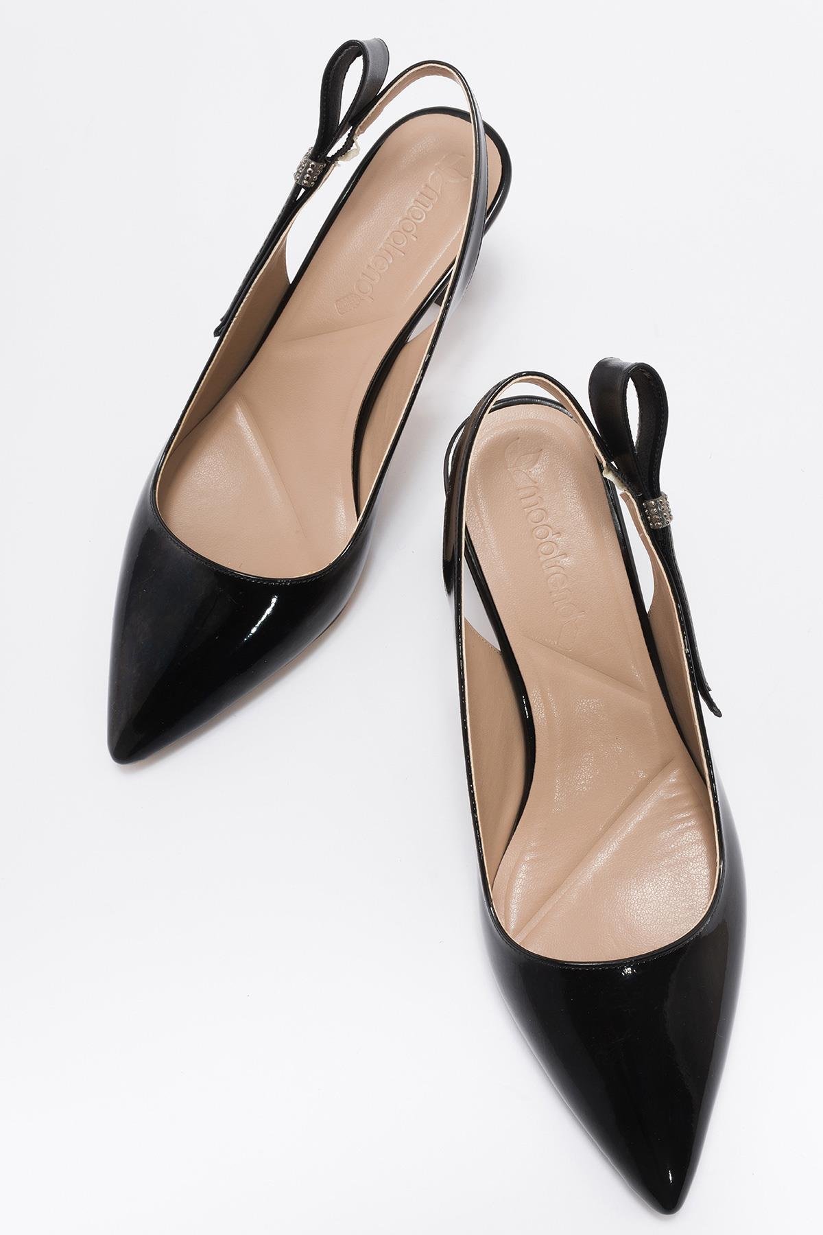 Kadın Stiletto Ayakkab SİYAH RUGAN - Görsel 5