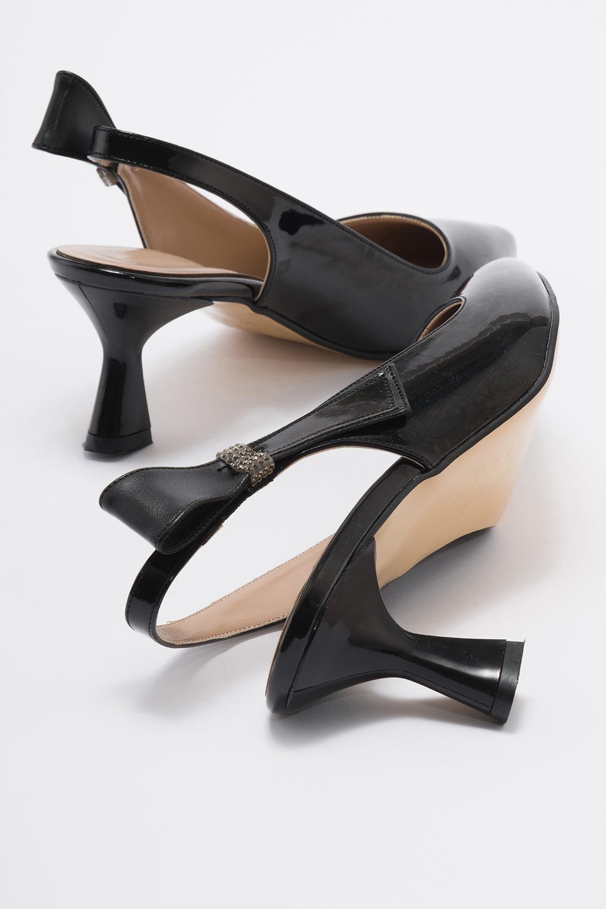 Kadın Stiletto Ayakkab SİYAH RUGAN - Görsel 6