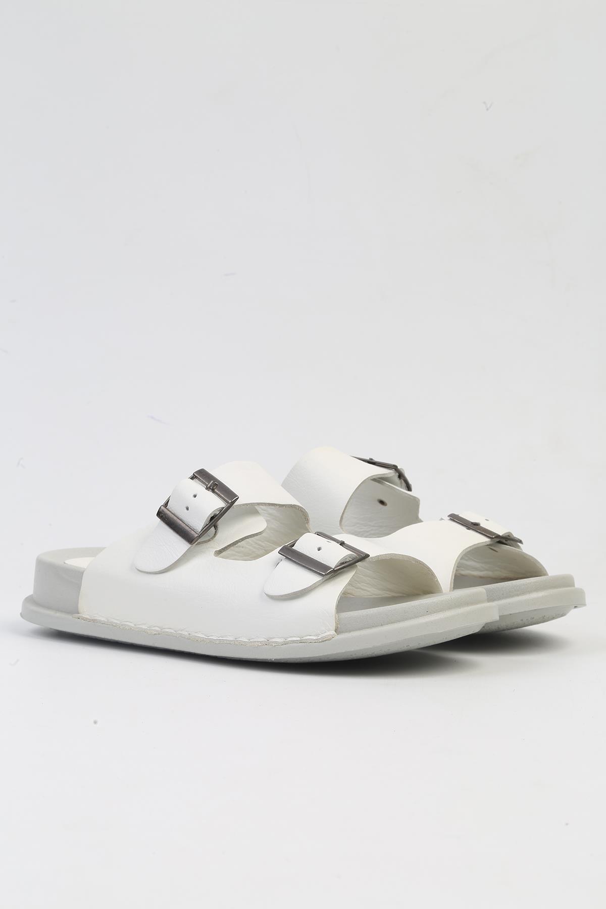 ® | PC-7176- 3805 Beyaz-Kadın Terlik - Görsel 3