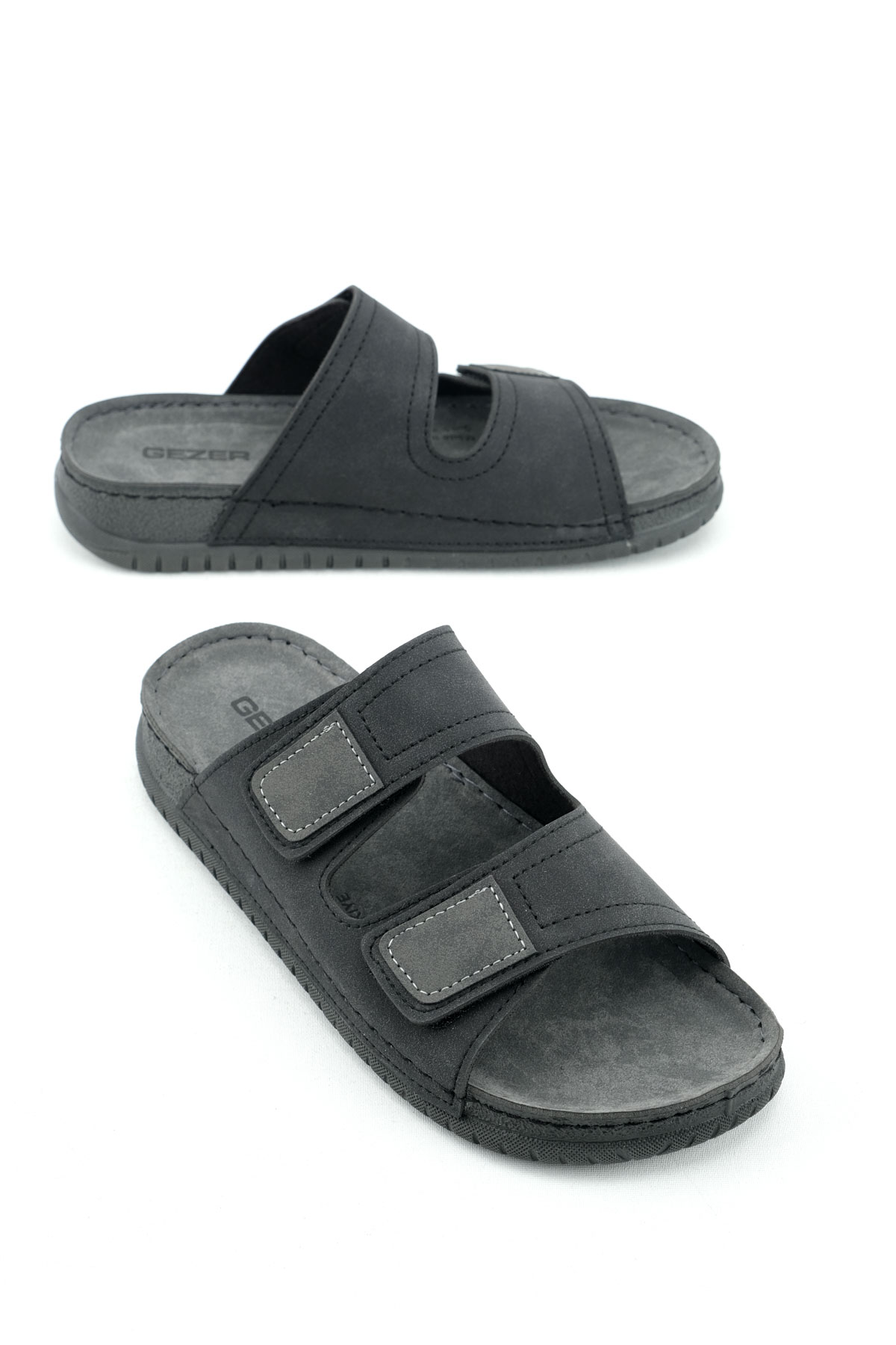 Yazlık Erkek Suni Deri Rahat İç Taban İki Cırtlı Kemer Ayarlanabilir Günlük Terlik - Görsel 2