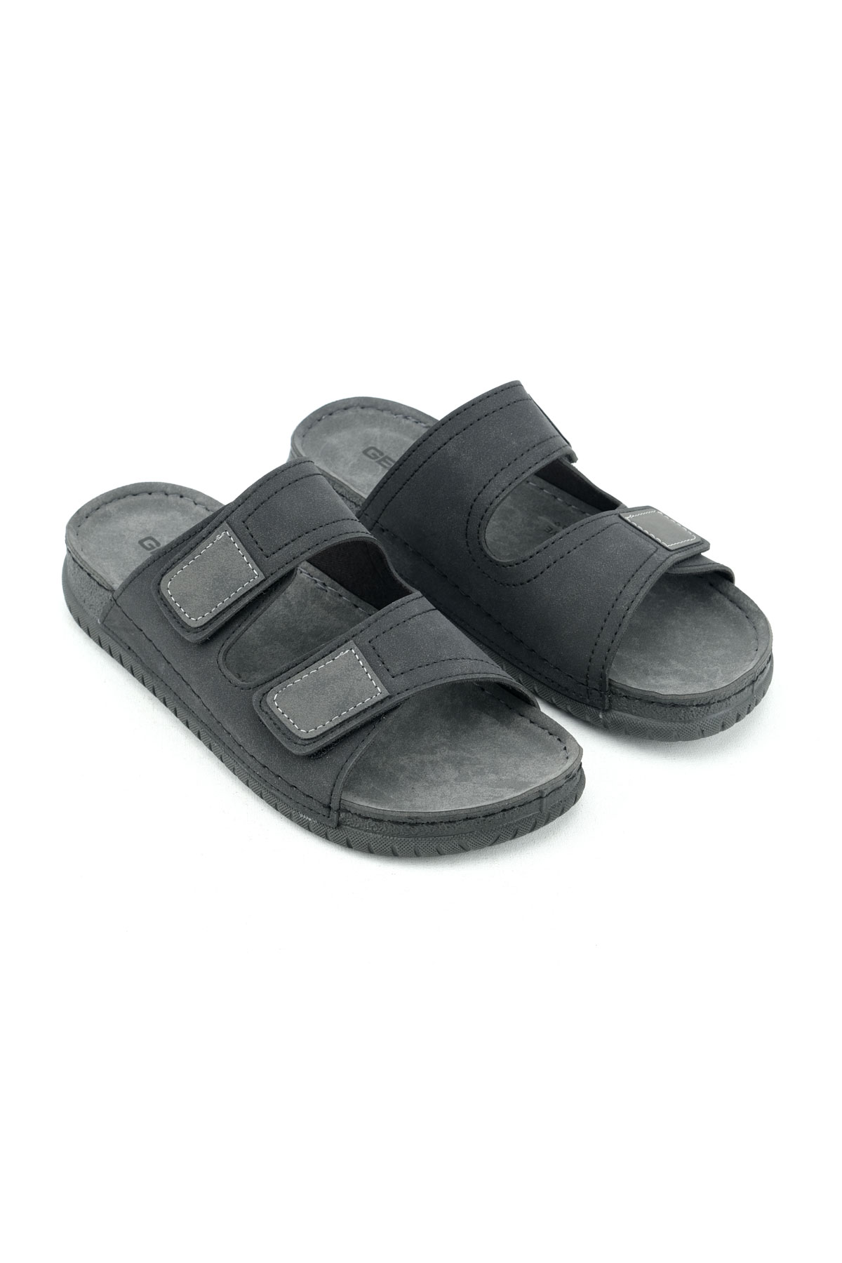 Yazlık Erkek Suni Deri Rahat İç Taban İki Cırtlı Kemer Ayarlanabilir Günlük Terlik - Görsel 4