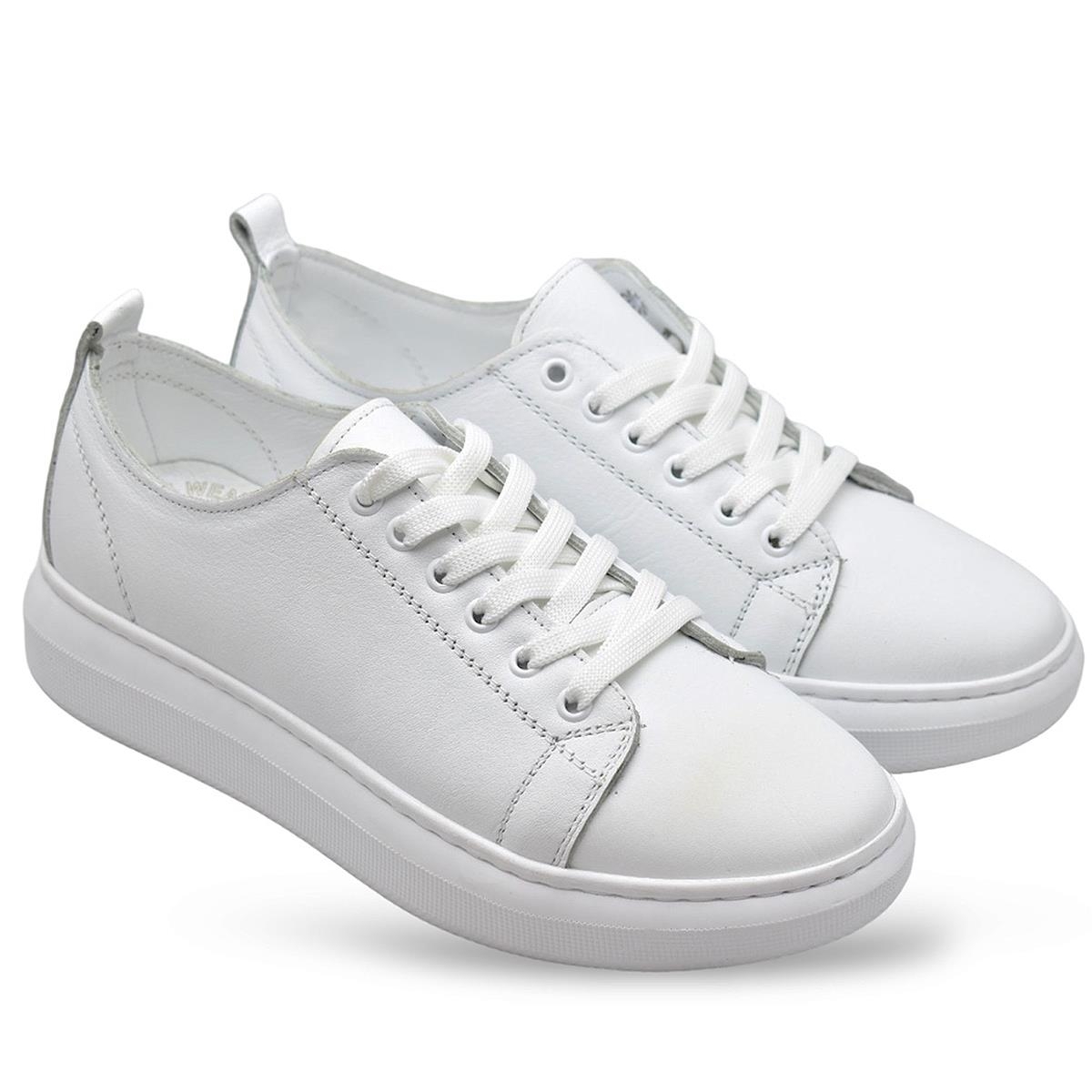 764 Full Ortopedik Taban Hakiki Deri Günlük Kadın Ayakkabı Kadın Sneakers - Görsel 6