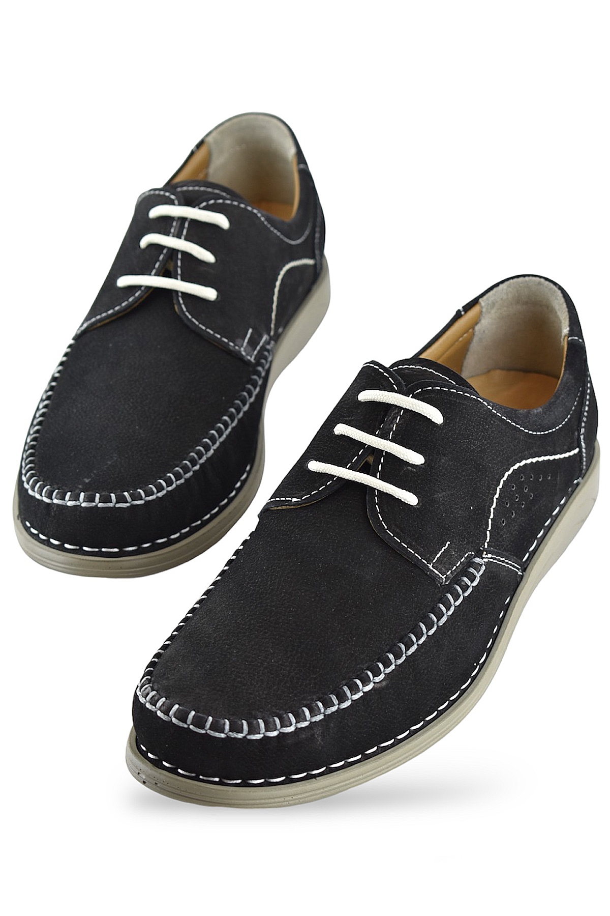 R01 Tam Ortopedik Taban Hakiki Deri Nubuk Erkek Ayakkabı Günlük Erkek Ayakkabı - Görsel 3