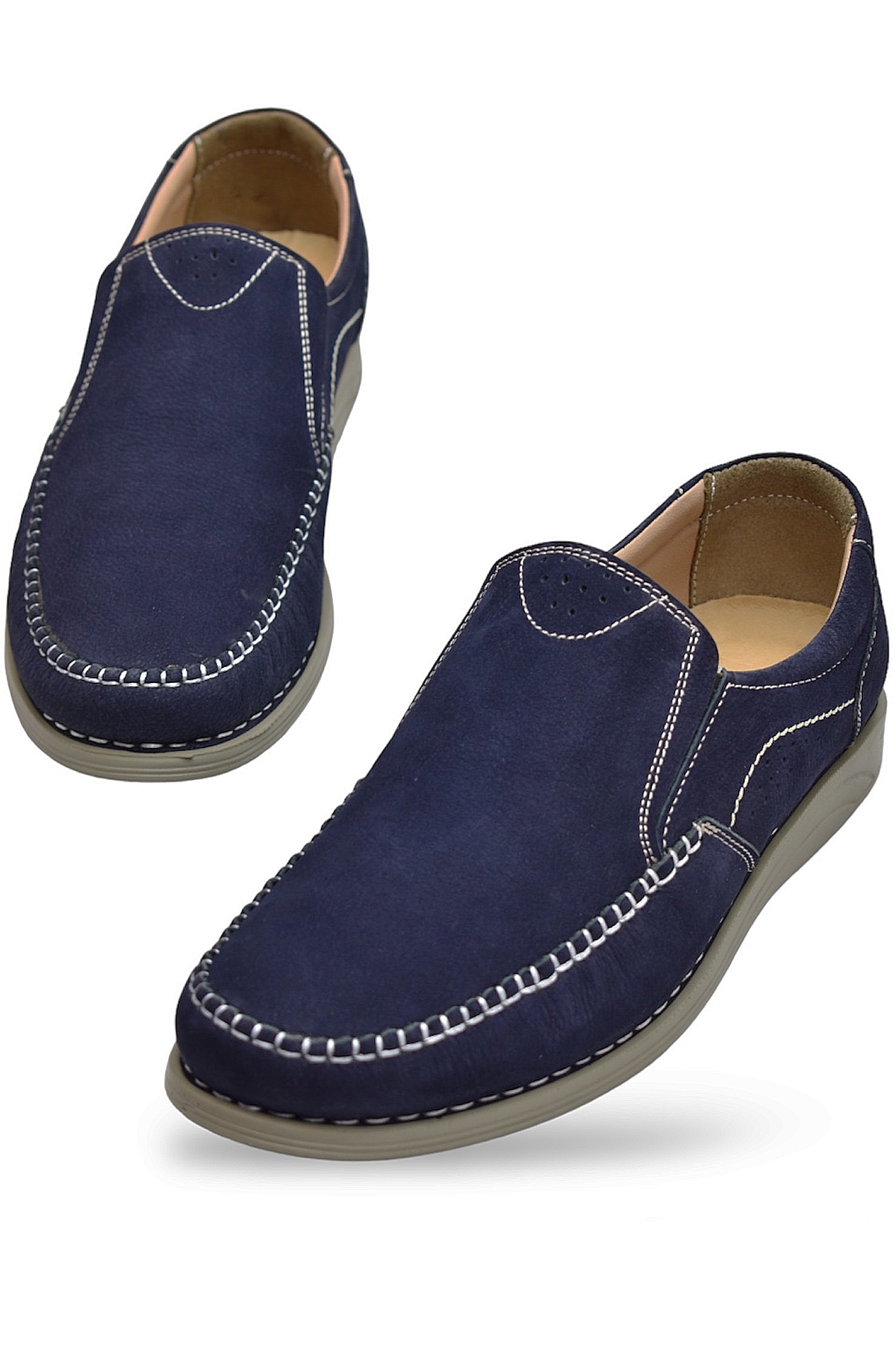 R02 Tam Ortopedik Taban Hakiki Deri Nubuk Erkek Ayakkabı Günlük Erkek Ayakkabı - Görsel 3