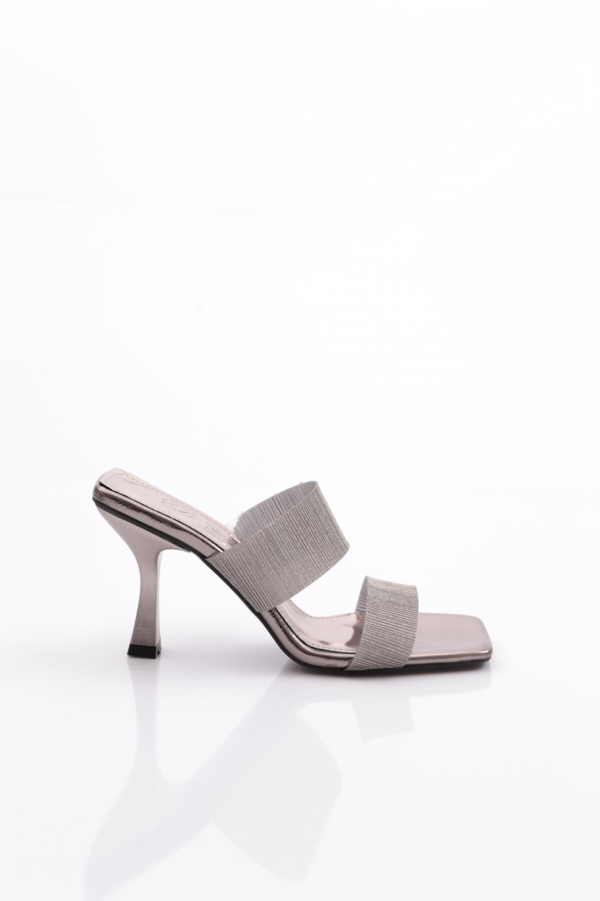 801 Kadin Çift Şeritli Topuklu Terlik - Görsel 2
