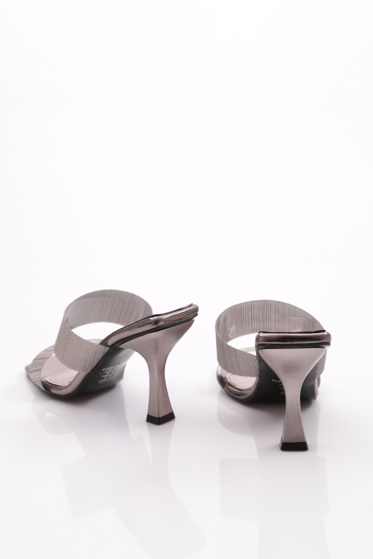 801 Kadin Çift Şeritli Topuklu Terlik - Görsel 4