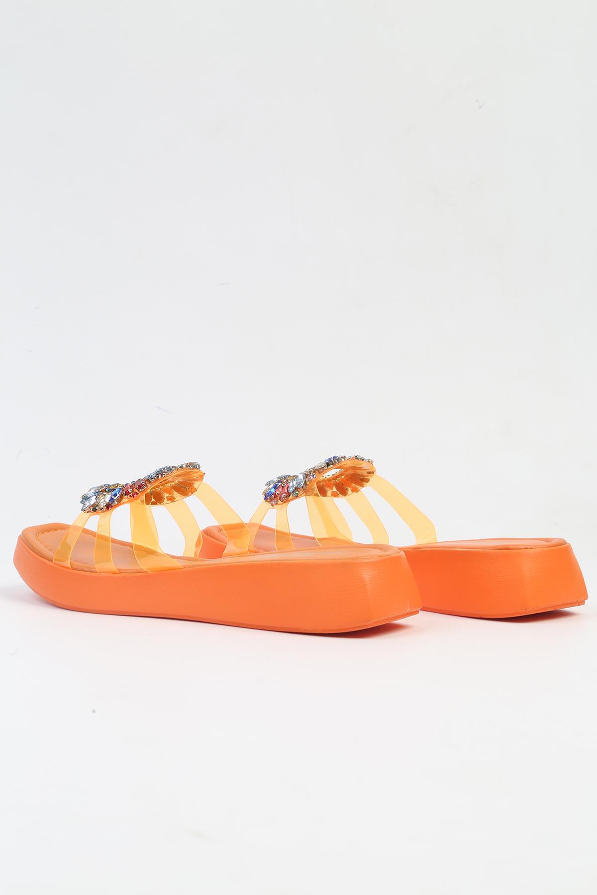 ® | PC-6916-3950 Turuncu-Kadın Terlik - Görsel 4