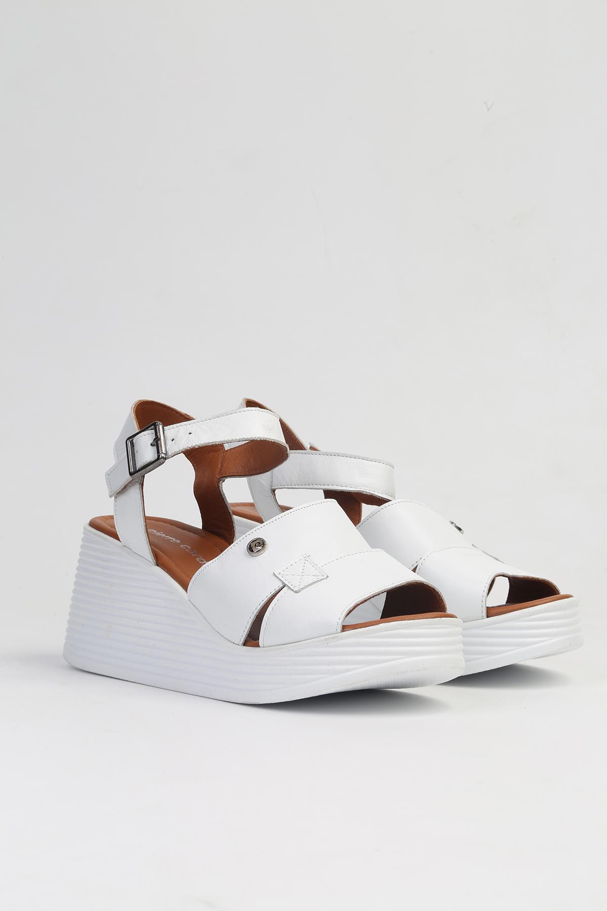 ® | PC-7061 Beyaz-Kadın Dolgu Topuk Ayakkabı - Görsel 3