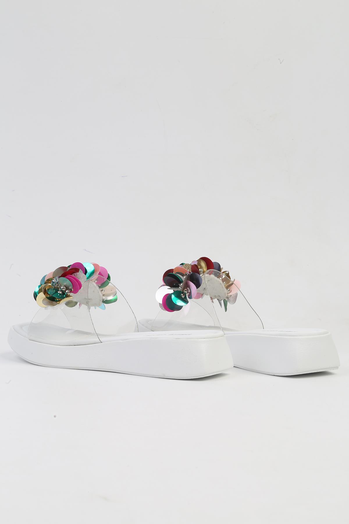 Pierre Carin® | PC-6917-3950 Beyaz-Kadın Terlik - Görsel 4