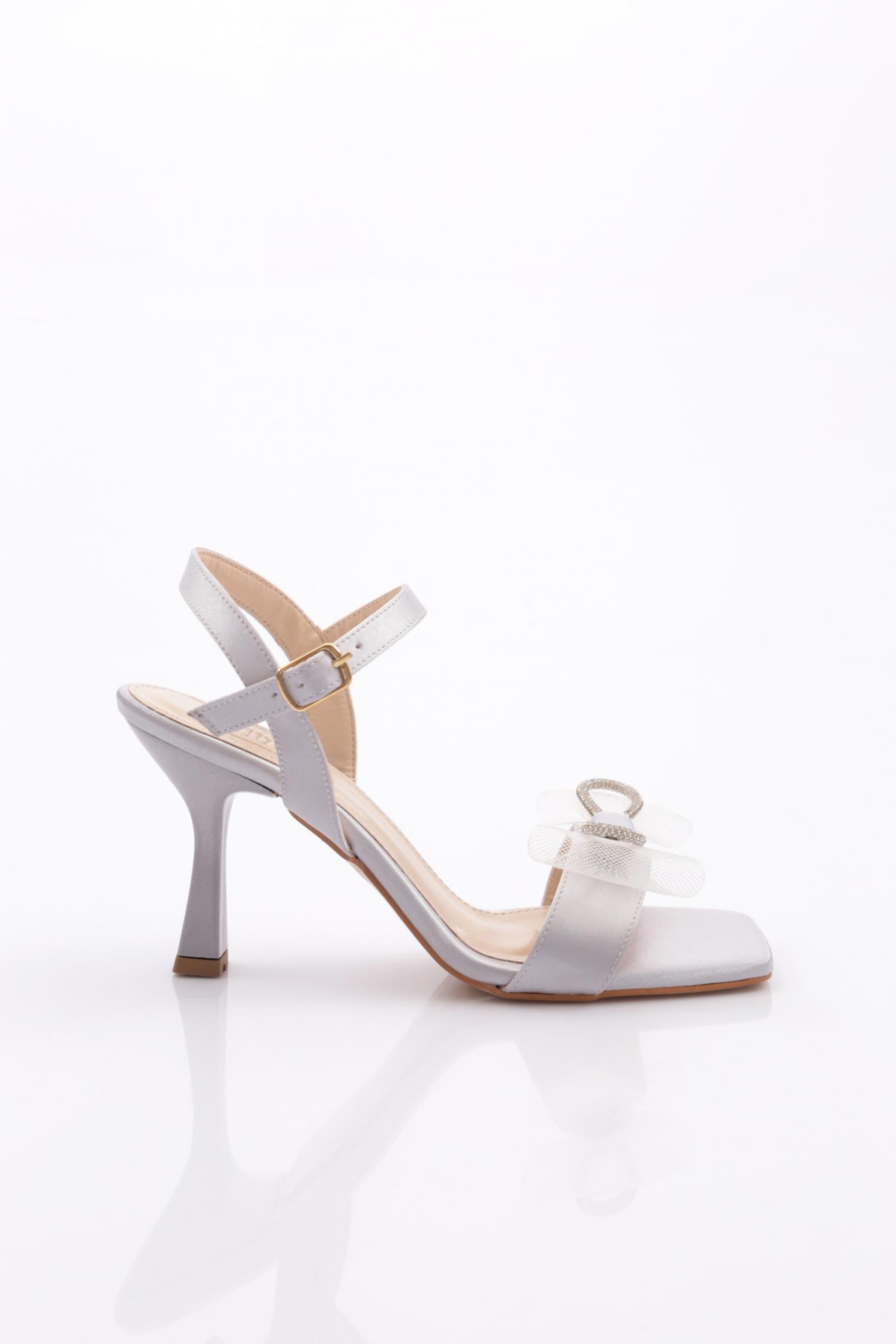 802 Kadin Kurdela Desenli Topuklu Ayakkabi - Görsel 2