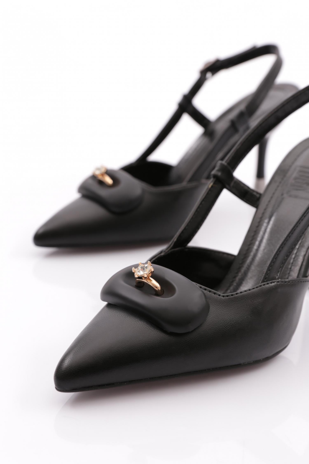 515 Kadin Taş Süslemeli Topuklu Ayakkabi - Görsel 5