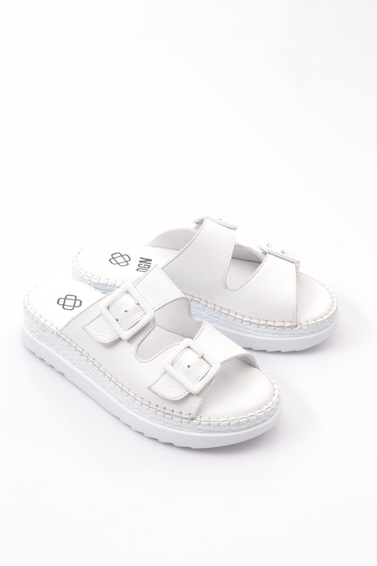 2039 Kadin Üstü Kemer Detayli Ayarlanabilir Terlik - Görsel 3