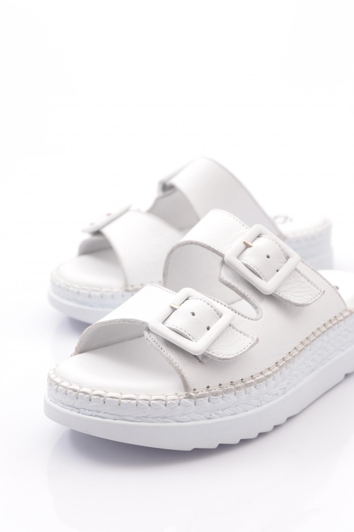 2039 Kadin Üstü Kemer Detayli Ayarlanabilir Terlik - Görsel 5