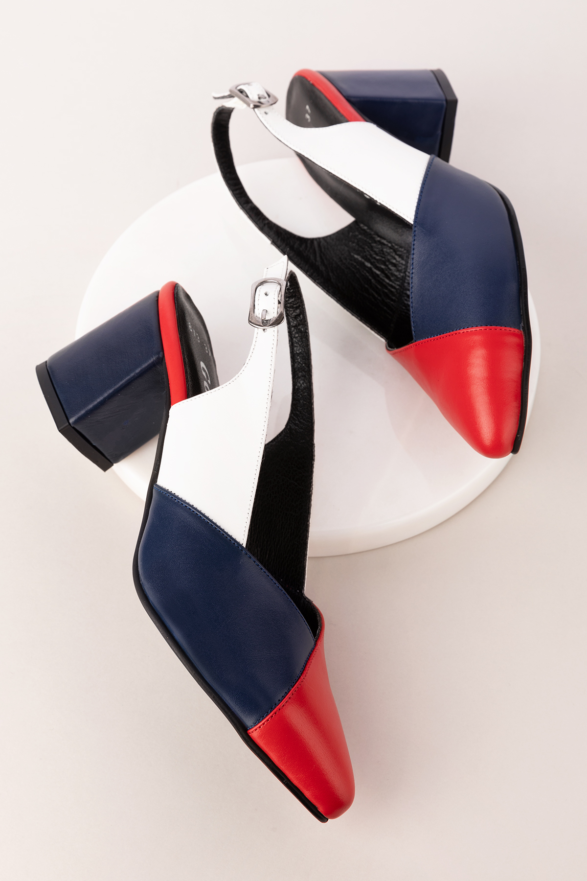 Gondol Hakiki Deri Renkli Kombin Şık Topuklu Ayakkabı şhn.815 - Görsel 6