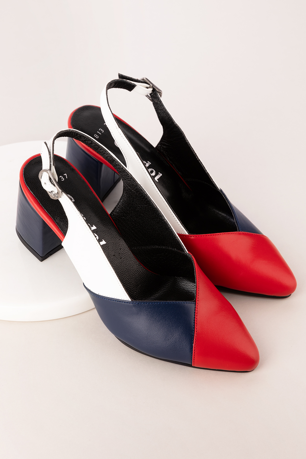 Gondol Hakiki Deri Renkli Kombin Şık Topuklu Ayakkabı şhn.815 - Görsel 7