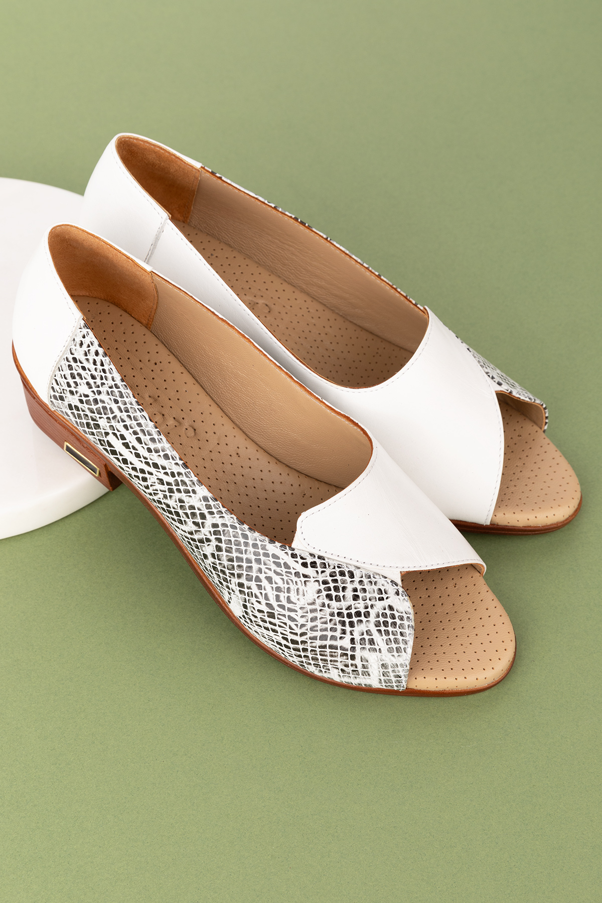 Gondol Kadın Hakiki Deri Kısa Topuklu Rahat Ayakkabı msa.42 - Görsel 5