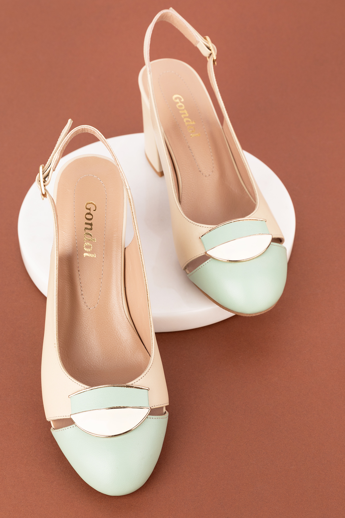 Gondol Hakiki Deri Toka Detaylı Şık Topuklu Ayakkabı ast.6725 - Görsel 4