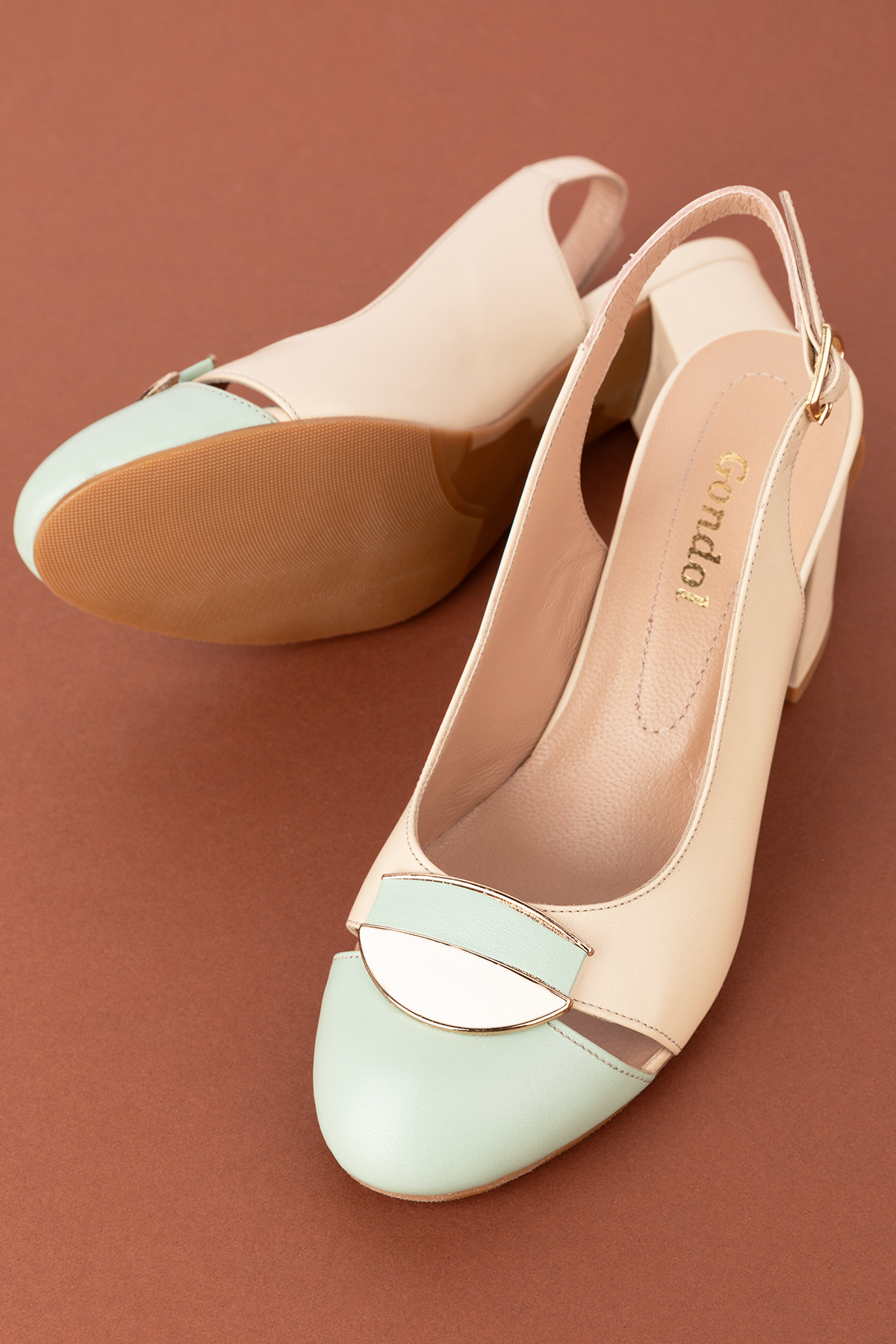 Gondol Hakiki Deri Toka Detaylı Şık Topuklu Ayakkabı ast.6725 - Görsel 7