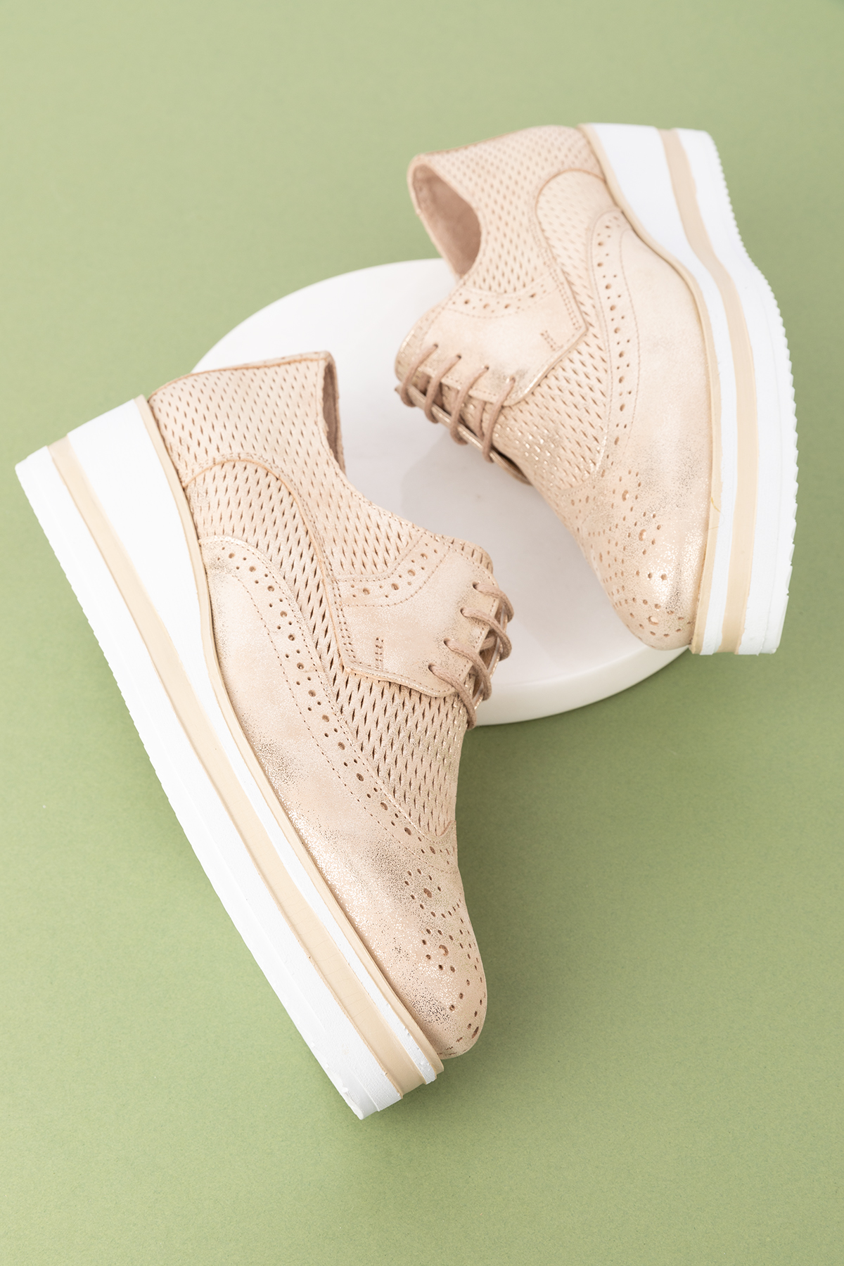 Gondol Kadın Hakiki Deri Anatomik Taban Günlük Ayakkabı ell.6293 - Görsel 6