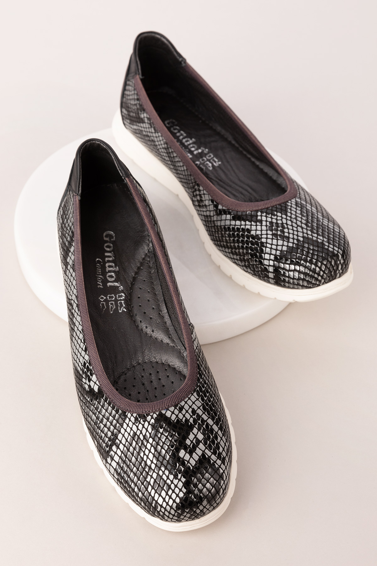 Gondol Kadın Hakiki Deri Çok Hafif Rahat Günlük Babet ell.6311 - Görsel 2