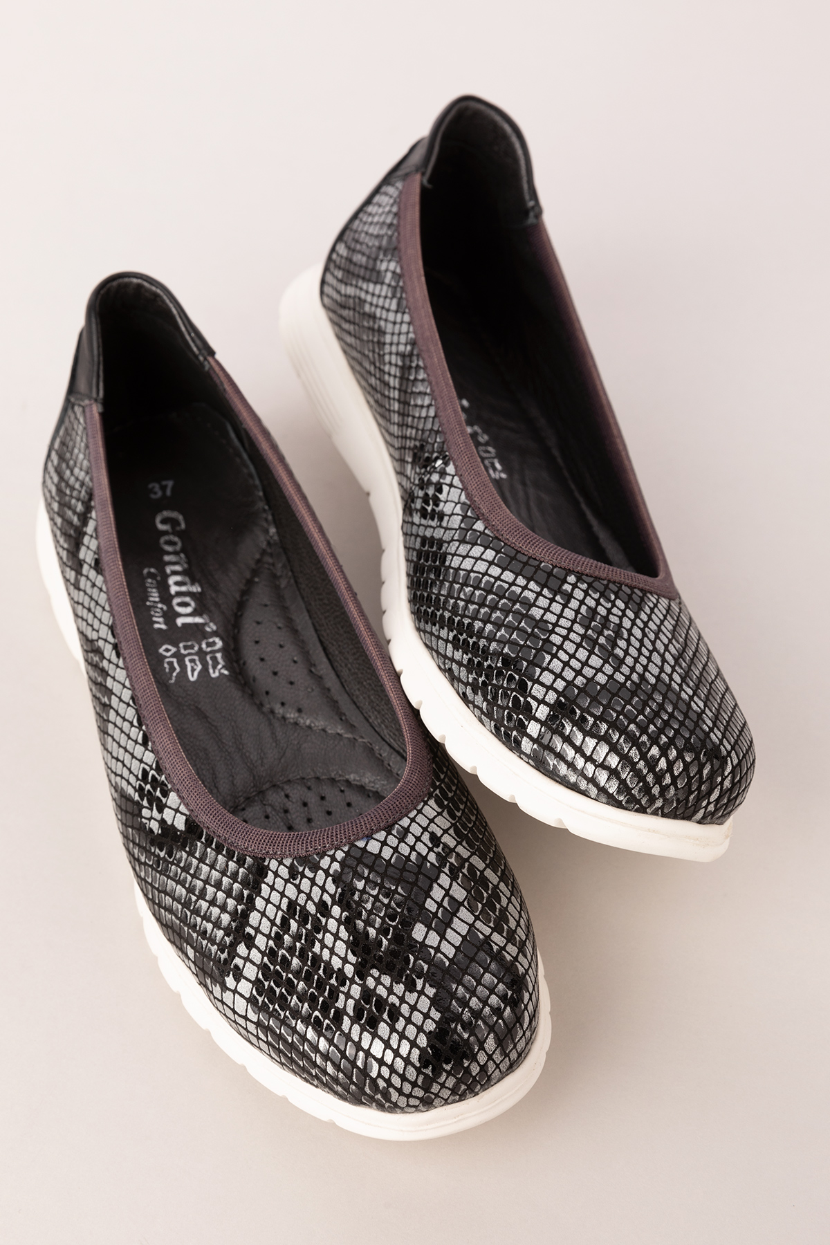 Gondol Kadın Hakiki Deri Çok Hafif Rahat Günlük Babet ell.6311 - Görsel 5