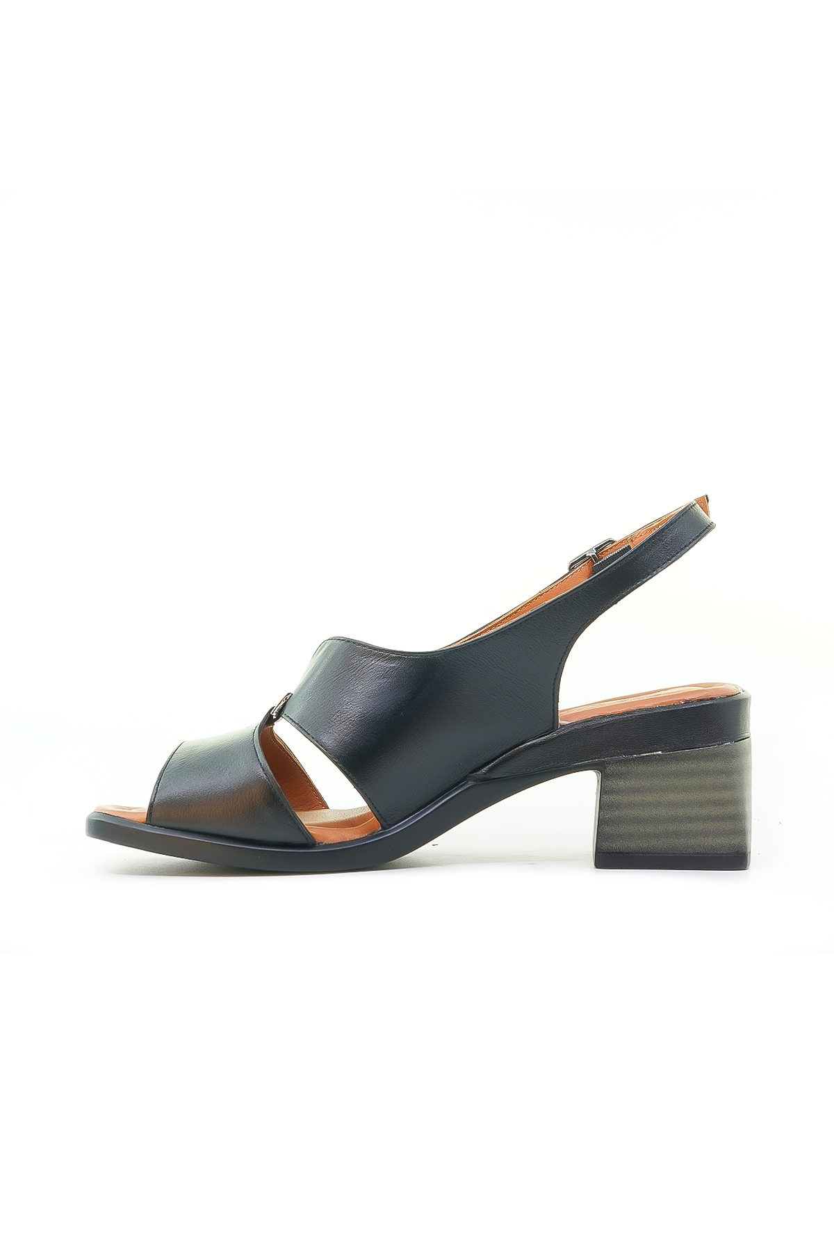 KADIN HAKİKİ DERİ ORTOPEDİK TABAN GÜNLÜK TOPUKLU SANDALET (36-40) 24Y 2311510Y Z SİYAH - Görsel 3