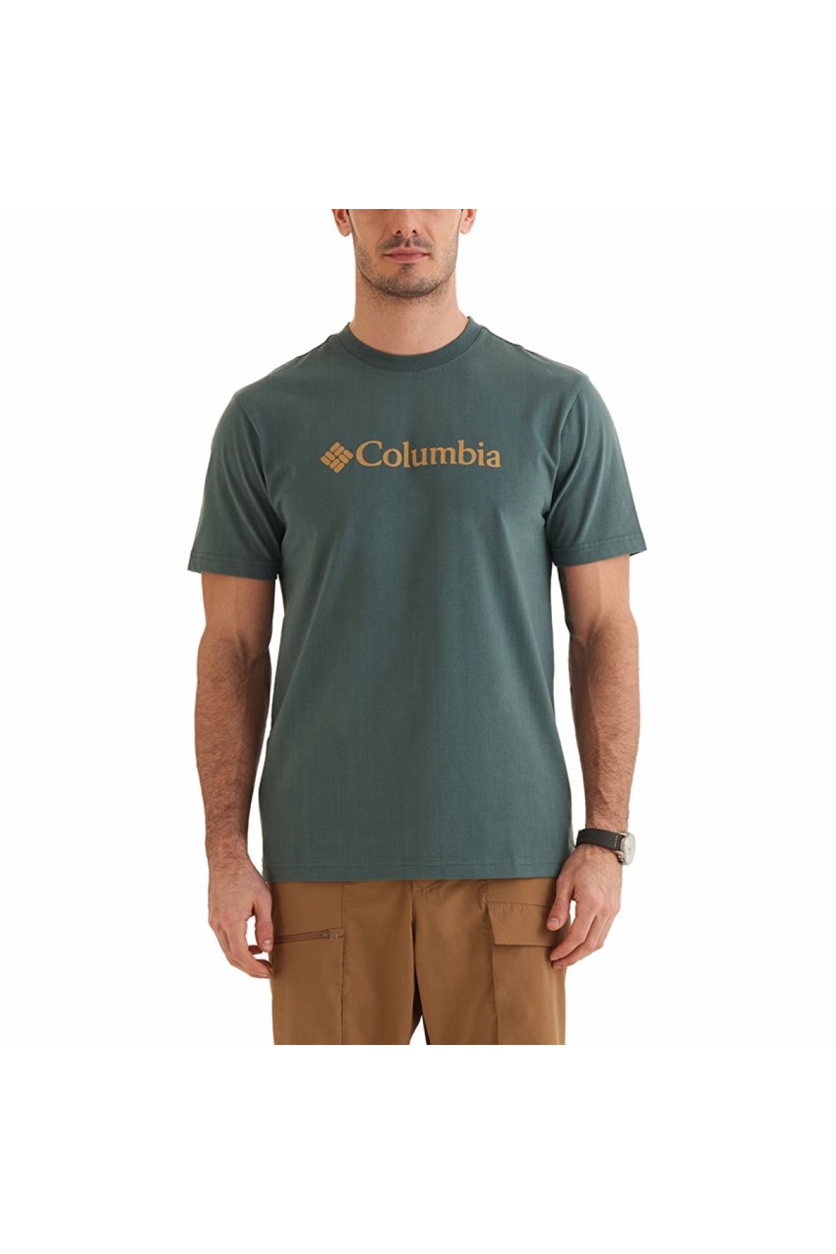 CSC M Basic Logo Brushed Erkek Kısa Kollu T-Shirt Yeşil CS0287-353