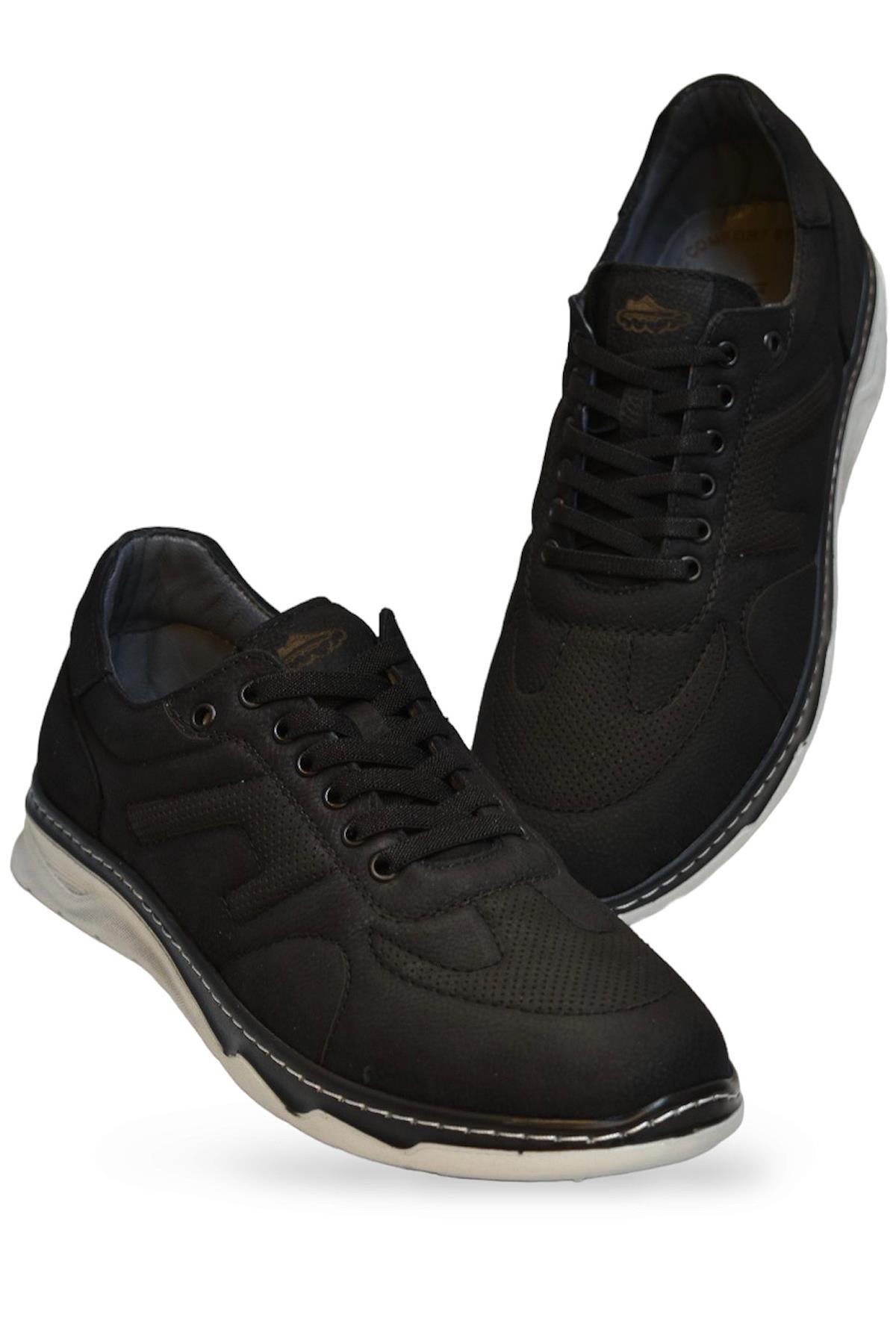 5319 Tam Ortopedik Taban Hakiki Deri Erkek Ayakkabı Hafif Poli Taban Nubuk Süed - Görsel 6