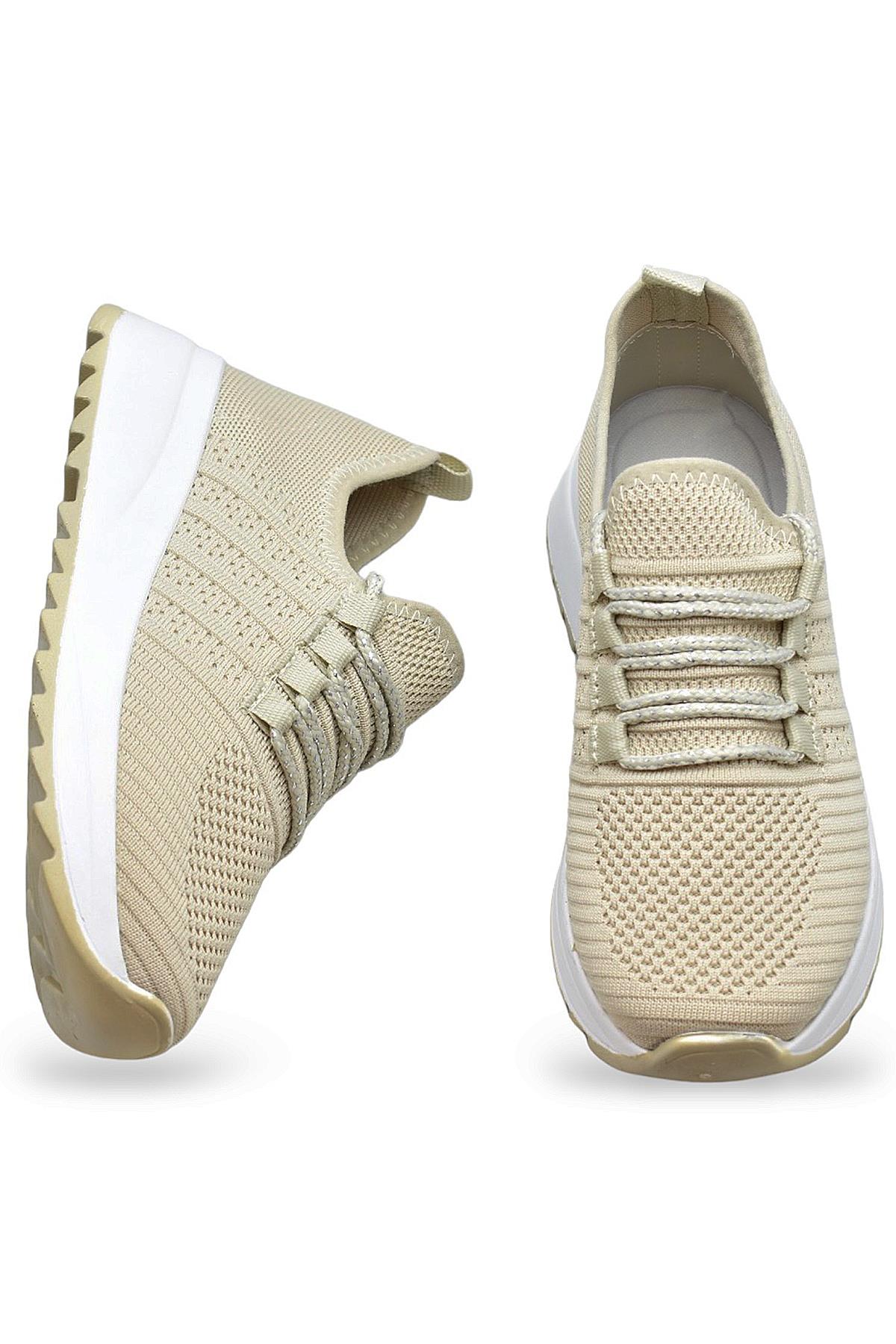 418 TAM Ortopedik Taban Triko Kadın Spor Ayakkabı Bayan Günlük Spor Ayakkabı - Görsel 4