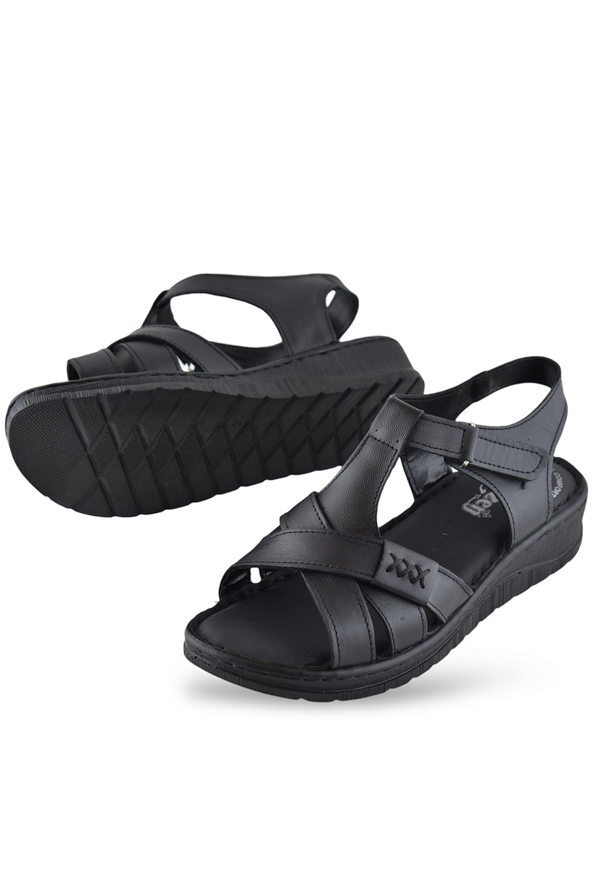 8149 TAM ORTOPEDİK Hakiki Deri Kadın Sandalet Deri Sandalet İvazn - Görsel 4