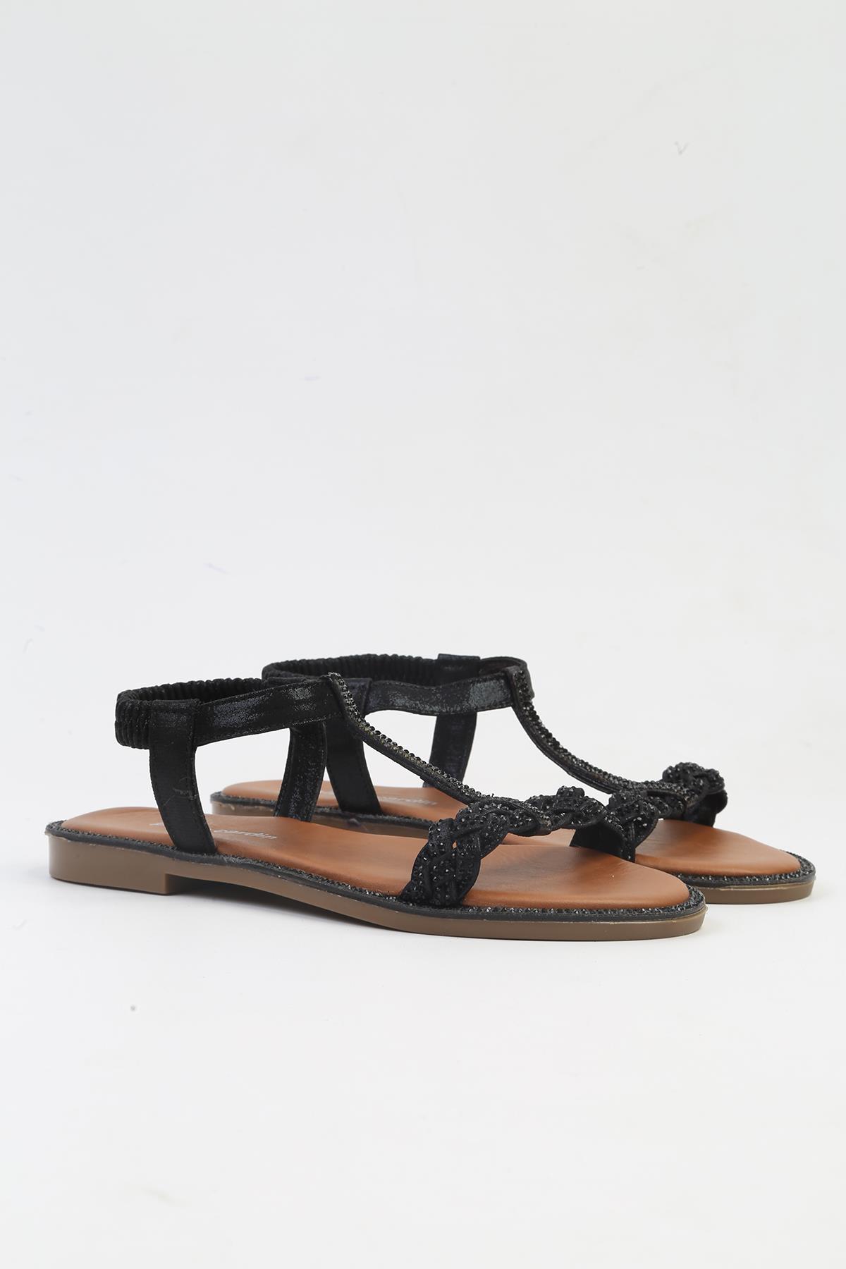 ® | PC-7140 - 3076 Siyah-Kadın Sandalet - Görsel 3