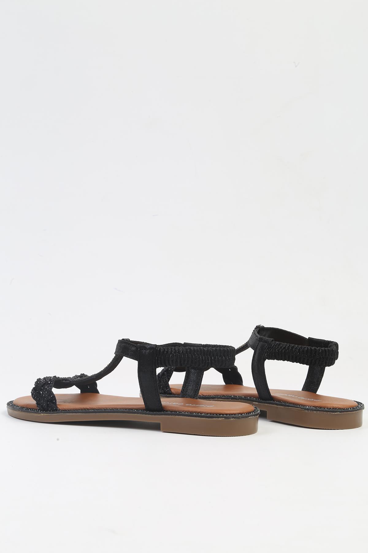 ® | PC-7140 - 3076 Siyah-Kadın Sandalet - Görsel 4