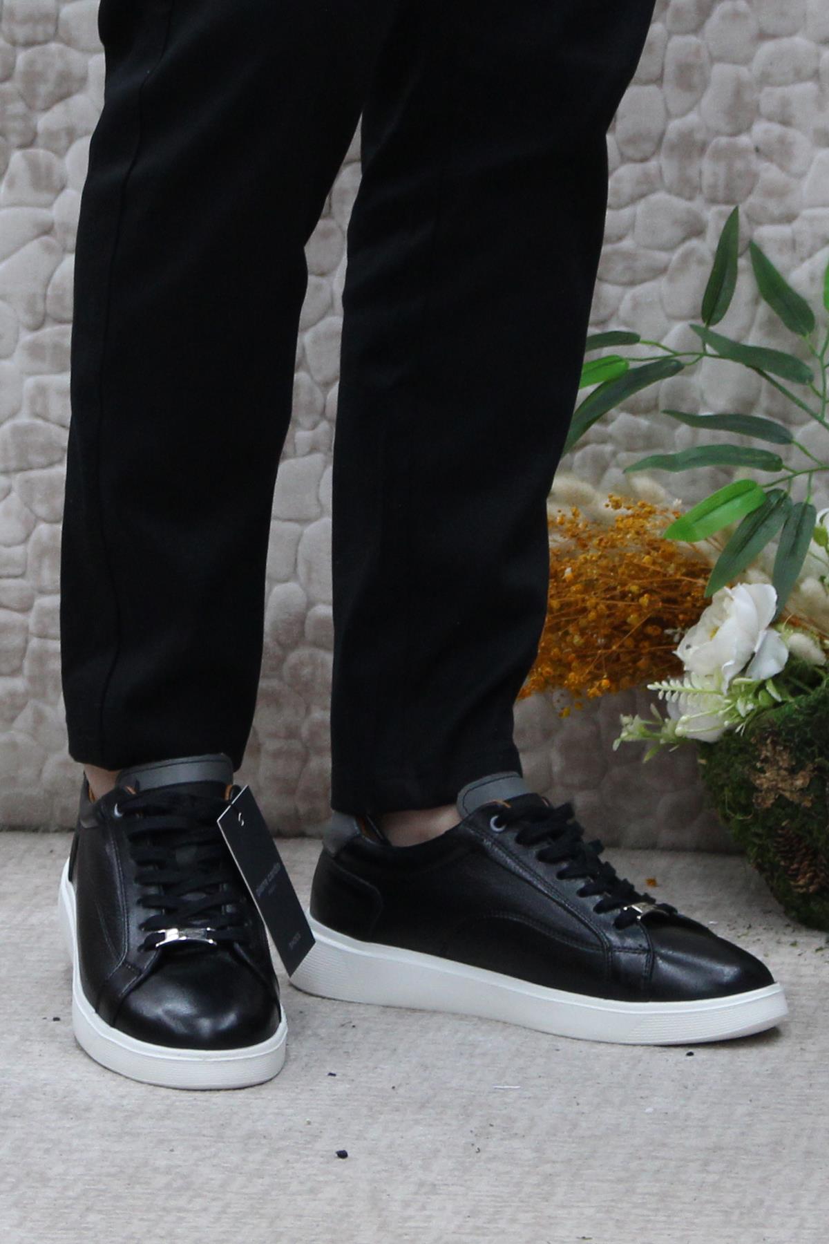 63574 Siyah Orijinal Ürün İç Ve Dış Hakiki Deri Erkek Ayakkabı - Görsel 3