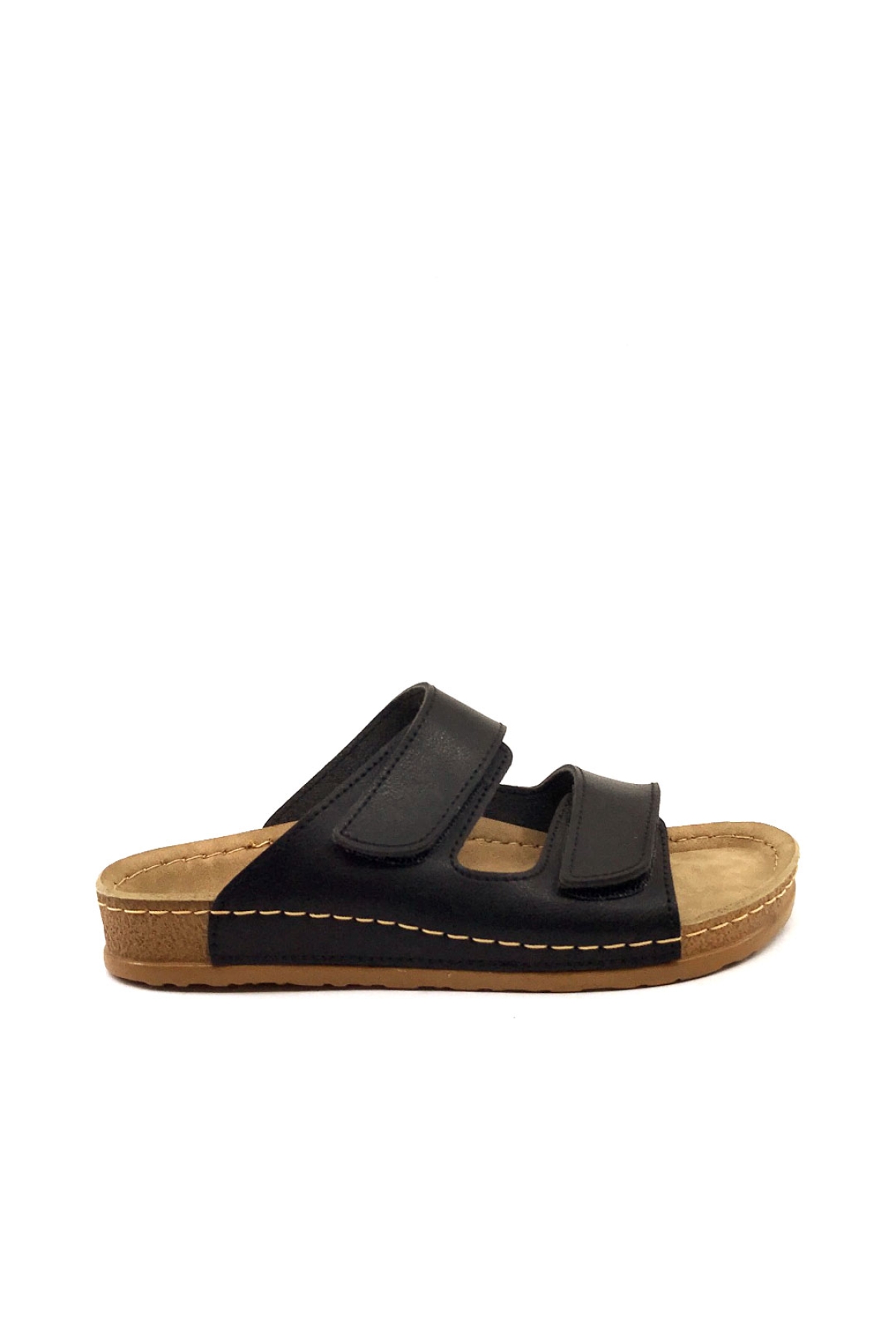 20-971 Siyah Çift Çırtlı Kadın Yazlık Terlik - Görsel 2