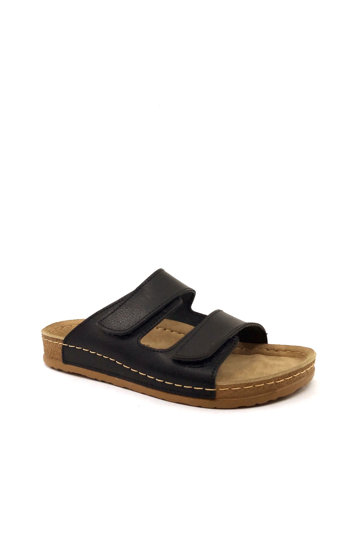 20-971 Siyah Çift Çırtlı Kadın Yazlık Terlik - Görsel 3