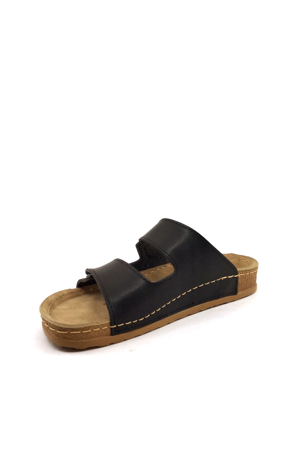 20-971 Siyah Çift Çırtlı Kadın Yazlık Terlik - Görsel 4