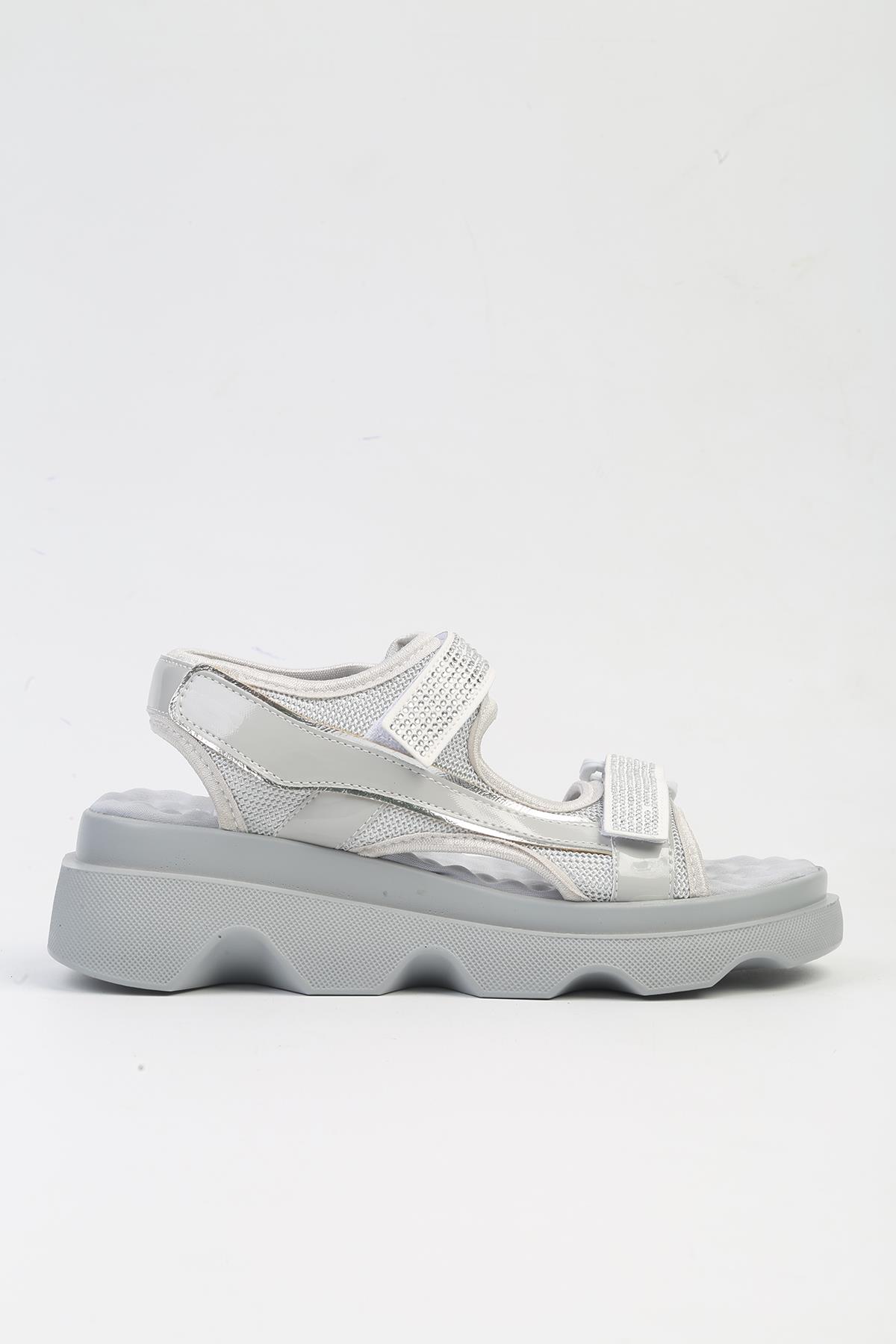 ® | PC-53074- 3959 Gri-Kadın Sandalet - Görsel 2