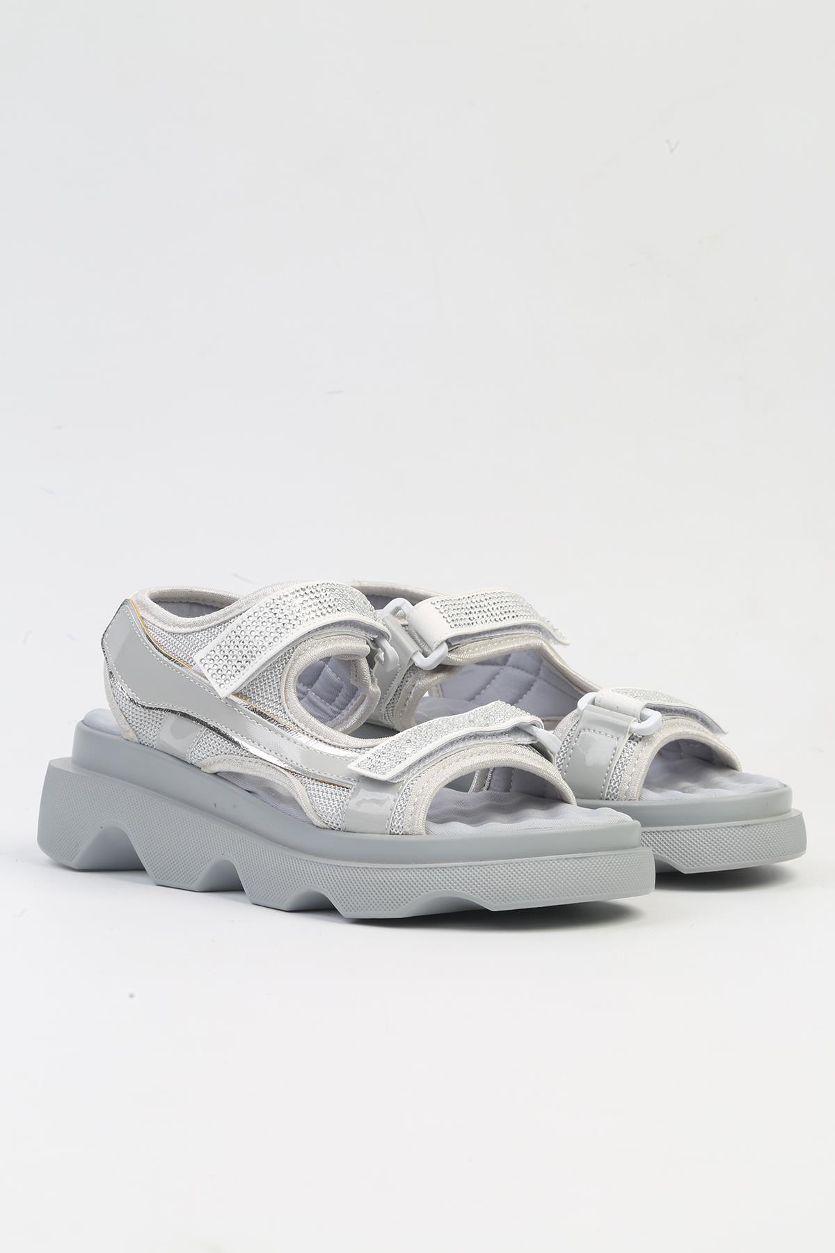 ® | PC-53074- 3959 Gri-Kadın Sandalet - Görsel 3