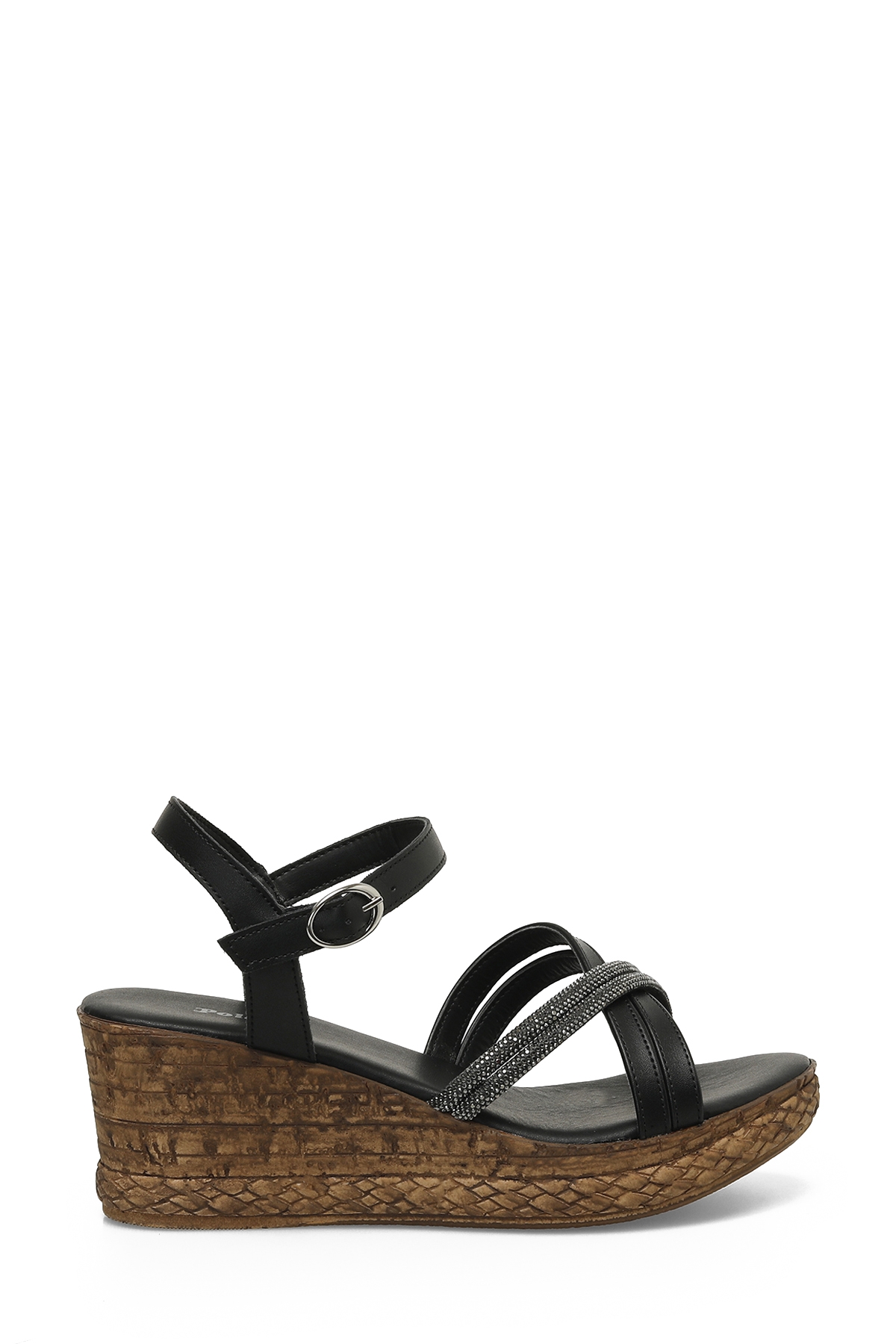 323155.Z 4FX Siyah Kadın Dolgu Topuk Sandalet - Görsel 2
