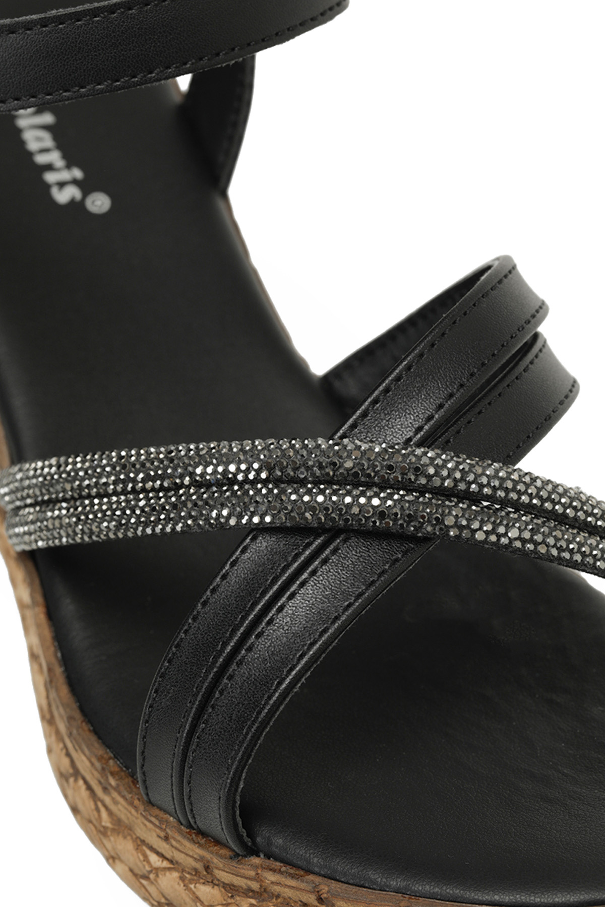 323155.Z 4FX Siyah Kadın Dolgu Topuk Sandalet - Görsel 8