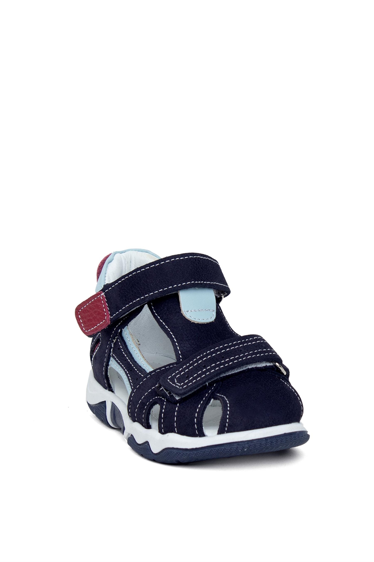 GN ZN B 615 Bebe Kız Çocuk Hakiki Deri Düz Sandalet Lacivert - Görsel 3