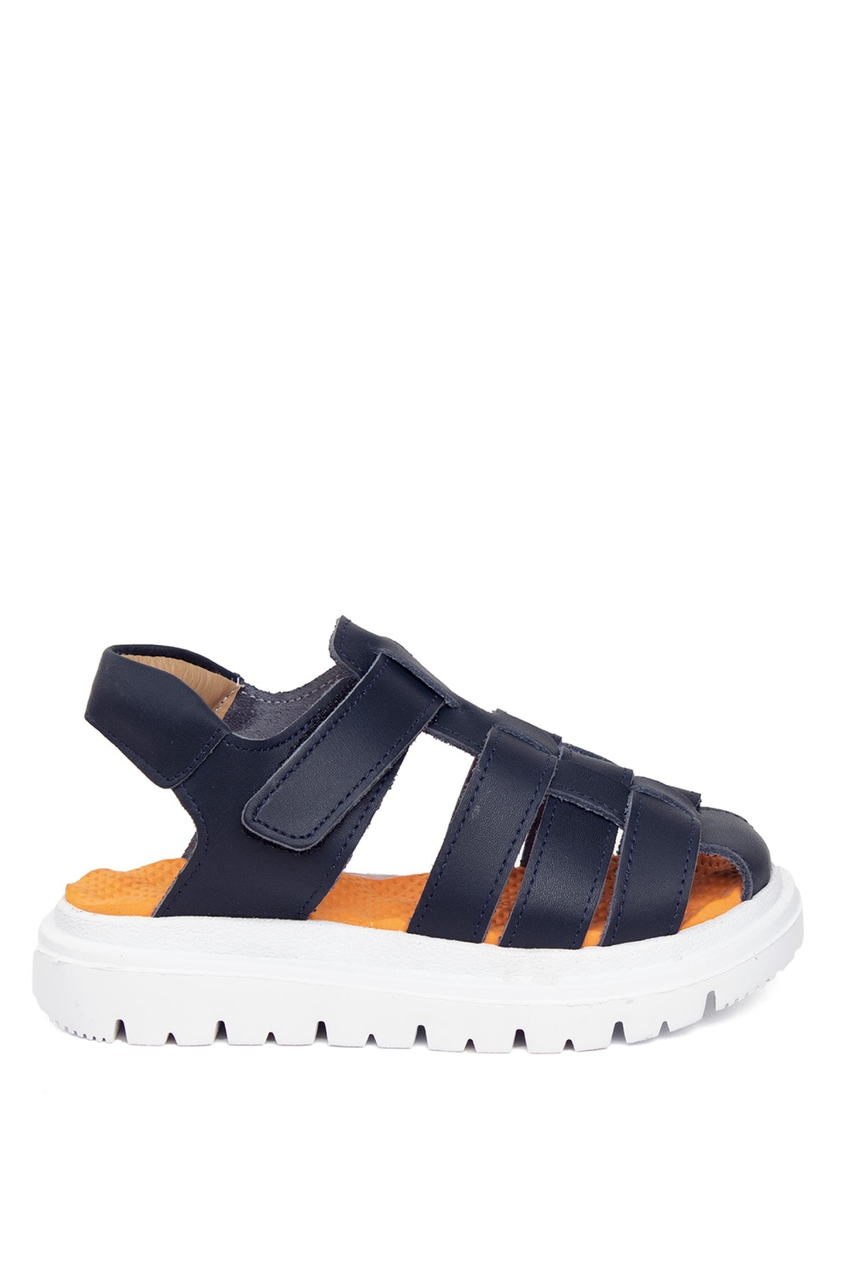 MZ P 3311C Patik Erkek Çocuk Hakiki Deri Düz Sandalet Lacivert - Görsel 2