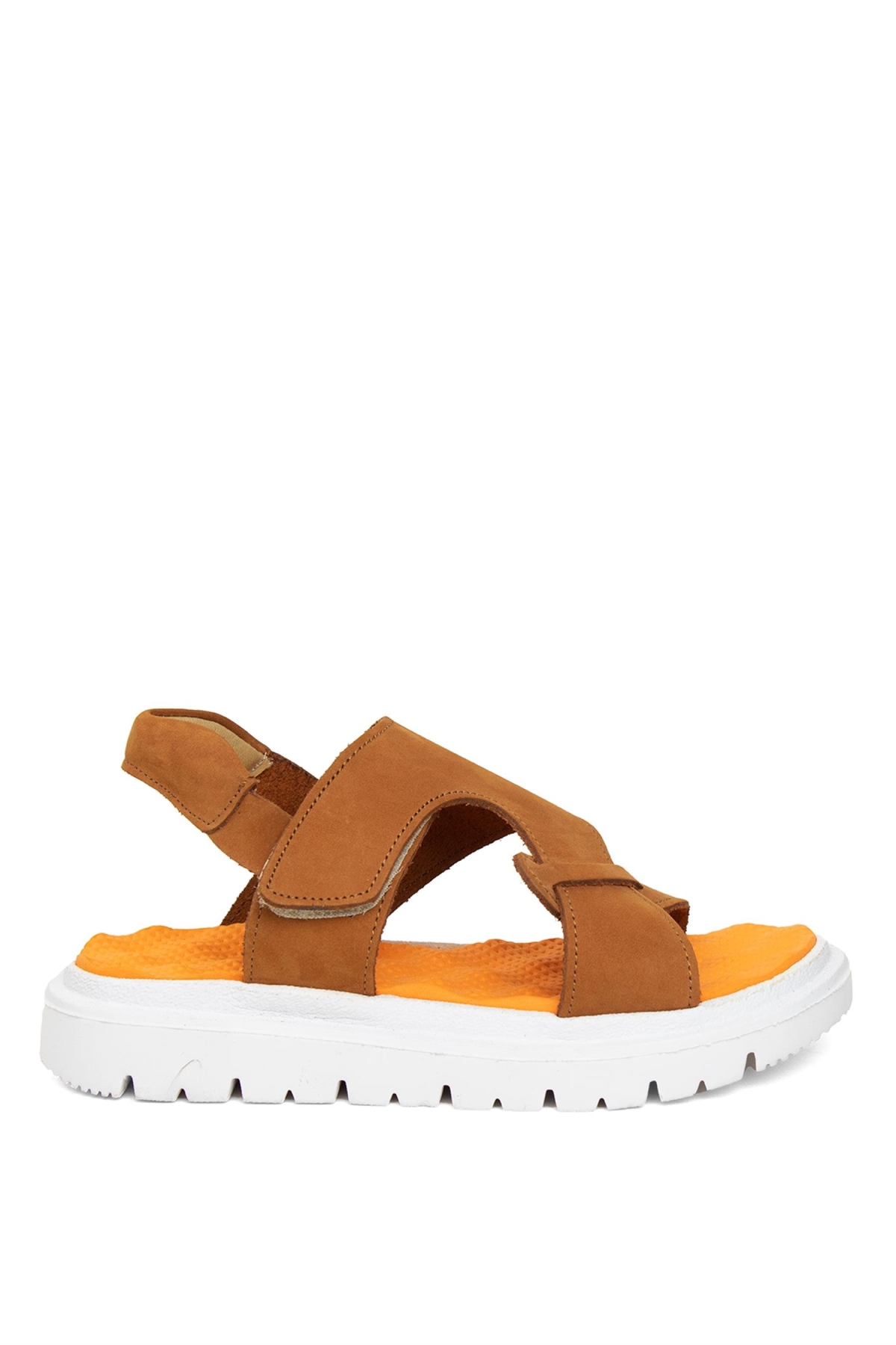 S F 2281N Filet Erkek Çocuk Hakiki Deri Düz Sandalet Taba - Görsel 2