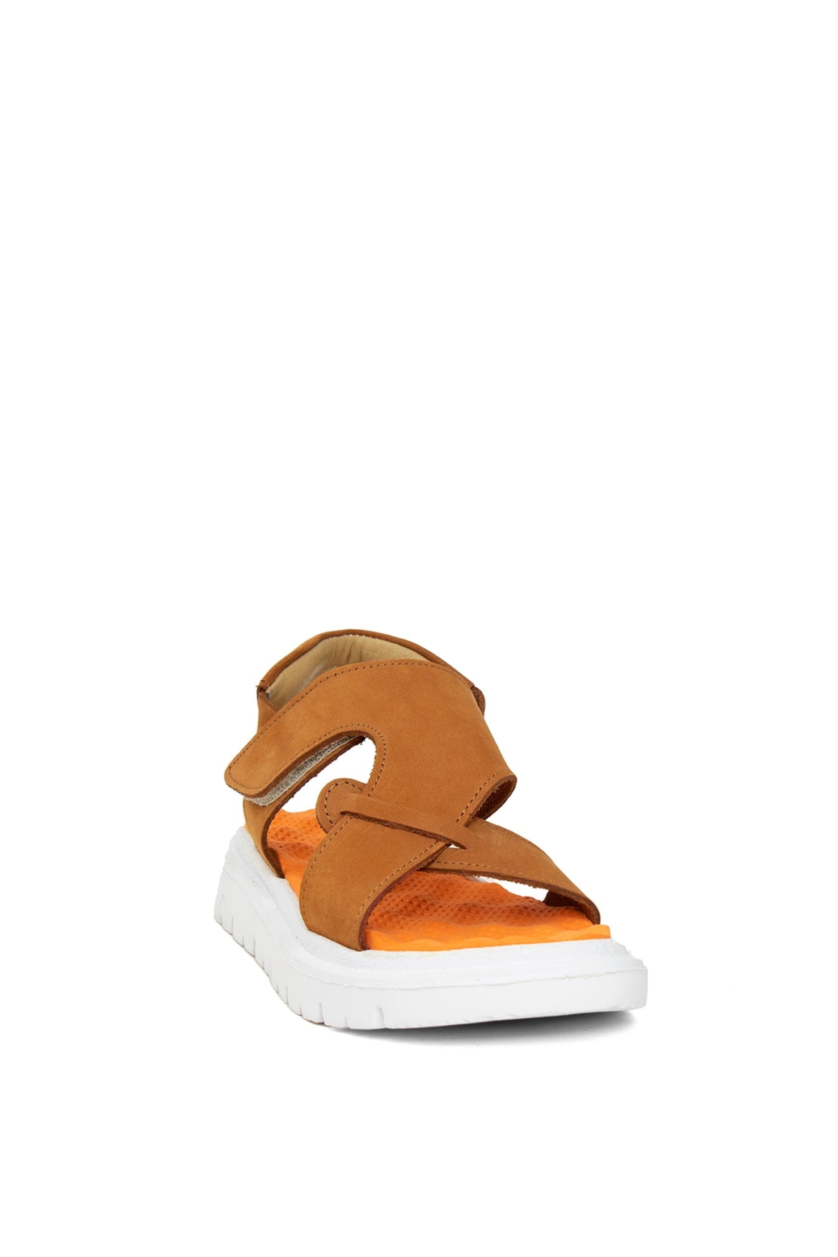 S F 2281N Filet Erkek Çocuk Hakiki Deri Düz Sandalet Taba - Görsel 3