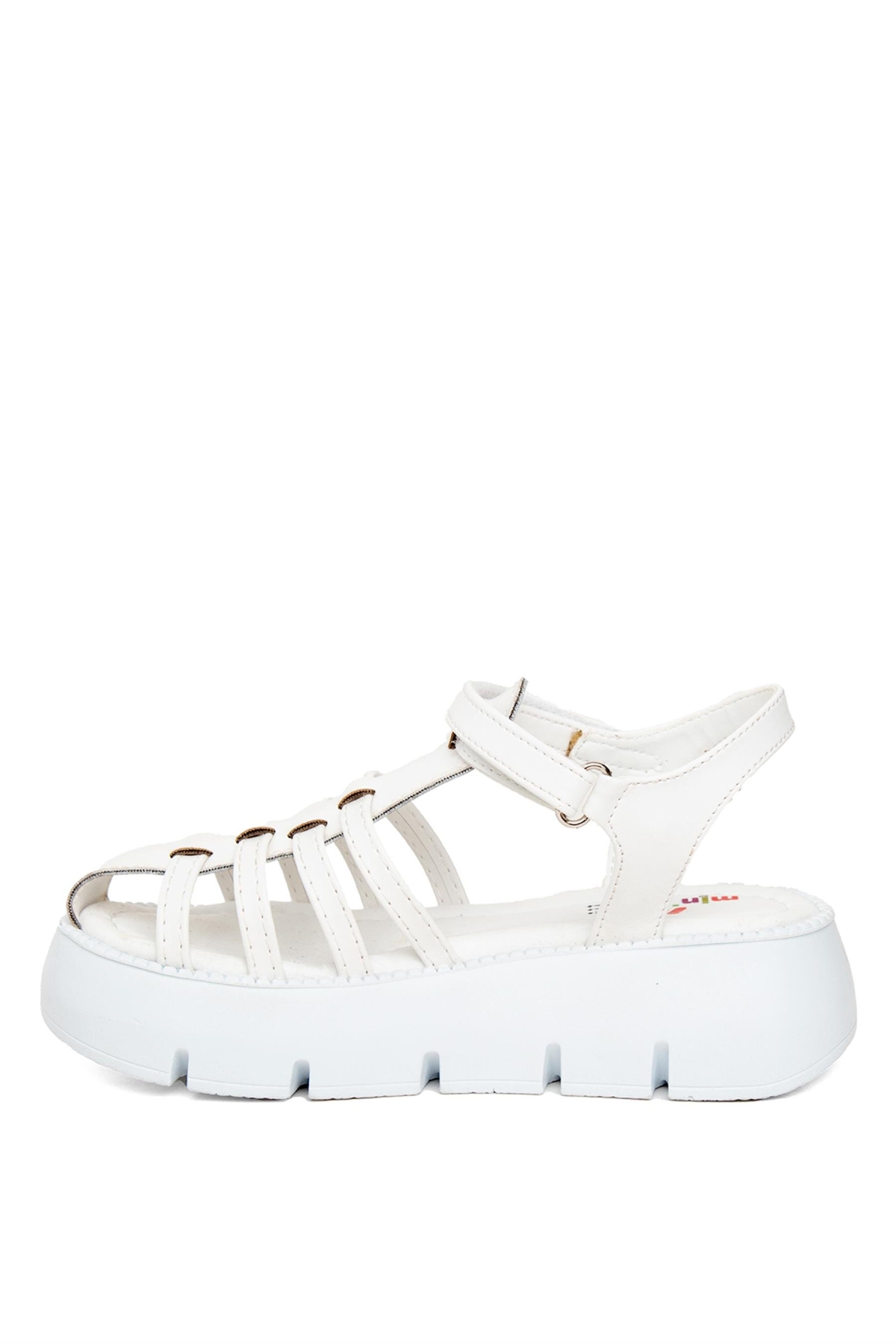 J F 210 Filet Erkek Çocuk Düz Sandalet Beyaz - Görsel 4