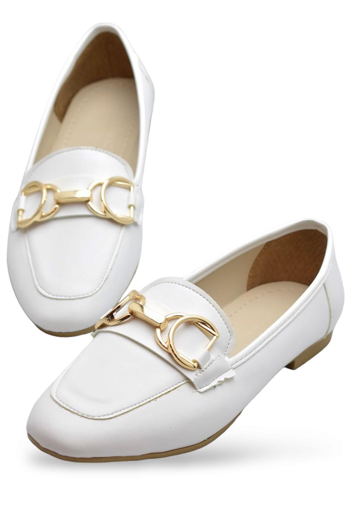 220S Rahat Taban Tokalı Günlük Kadın Babet Ayakkabı Ev Babeti Nişan Düğün Ayakkabısı - Görsel 3